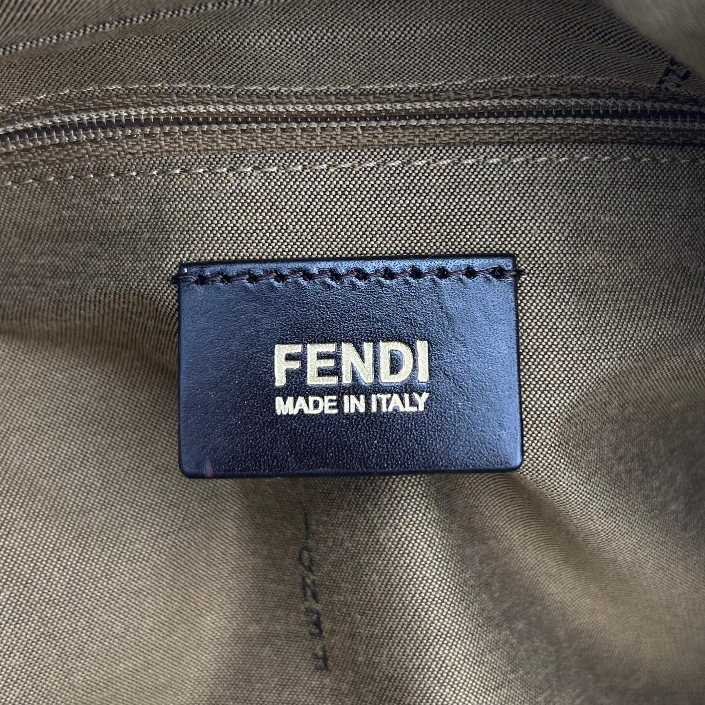 Fendi Brown Leather Watersnake FF Big Mamma Baguette