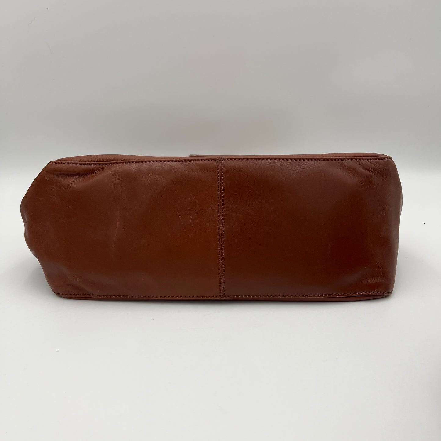 Fendi Brown Leather Watersnake FF Big Mamma Baguette