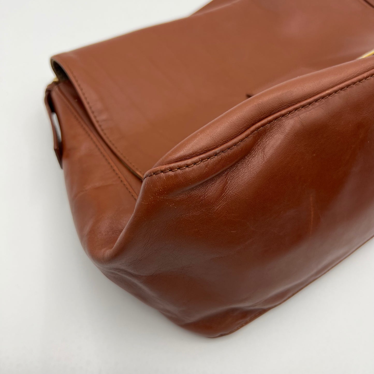 Fendi Brown Leather Watersnake FF Big Mamma Baguette