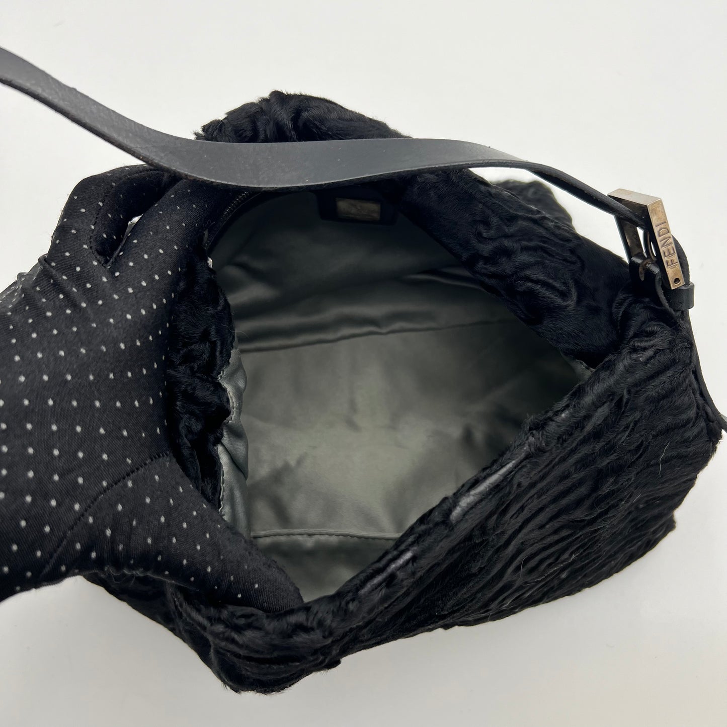 Fendi Black Persian Lamb Fur Mamma Baguette
