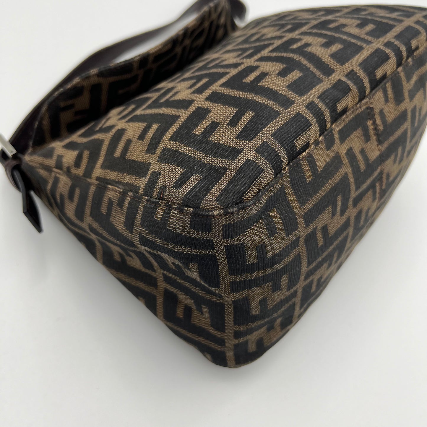 Fendi Tobacco Zucca Double Flap Baguette