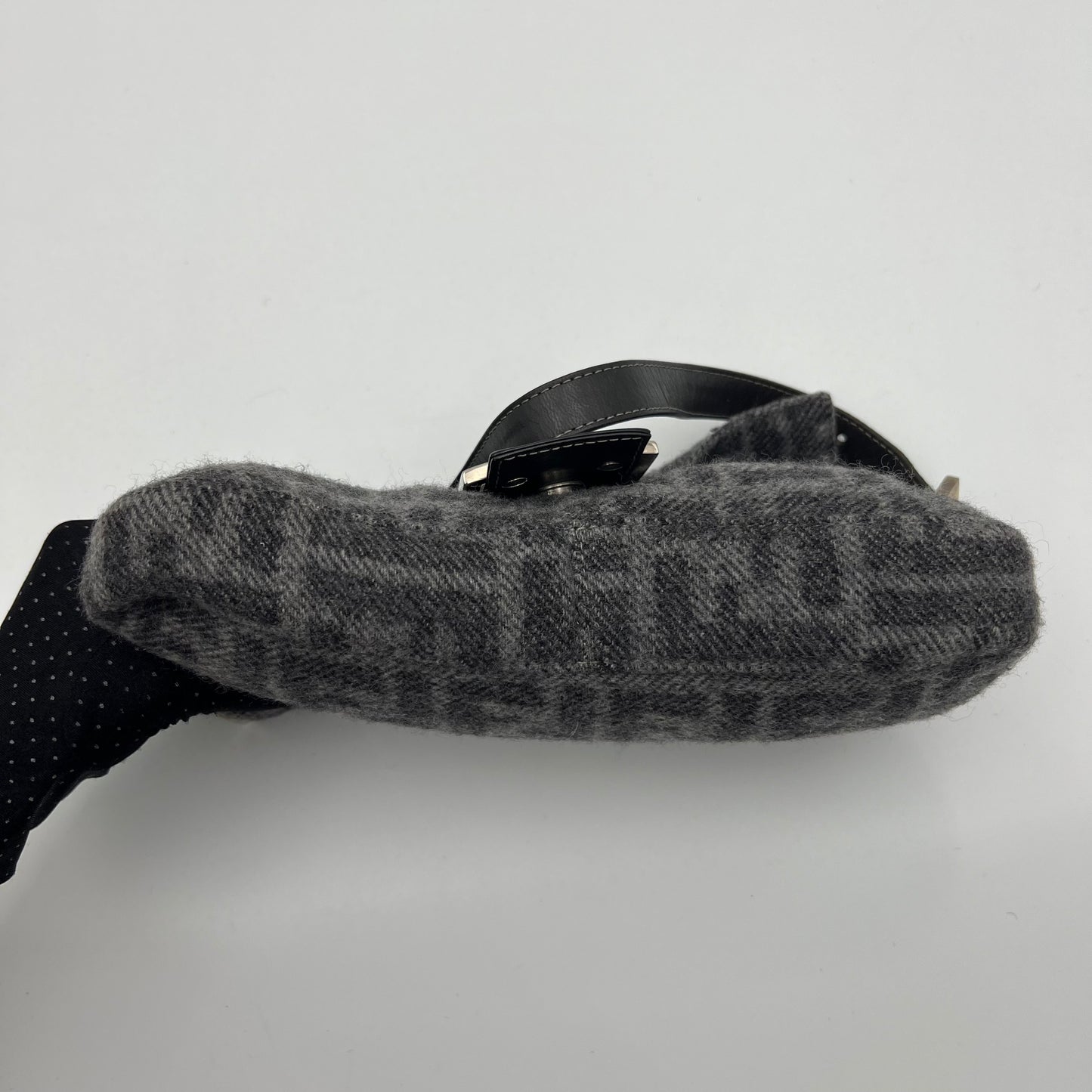 Fendi Gray Zucca Wool Baguette