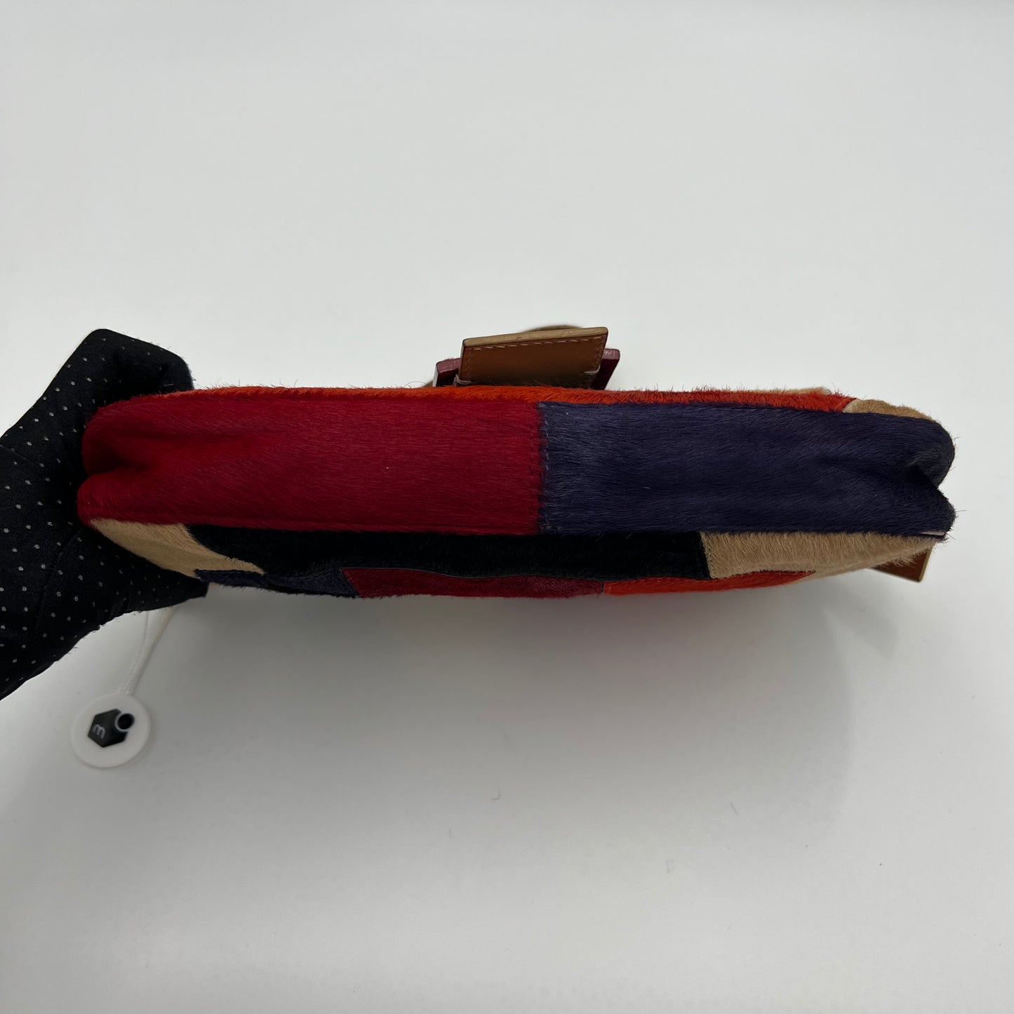 Fendi Multicolor Patchwork Pony Hair Baguette
