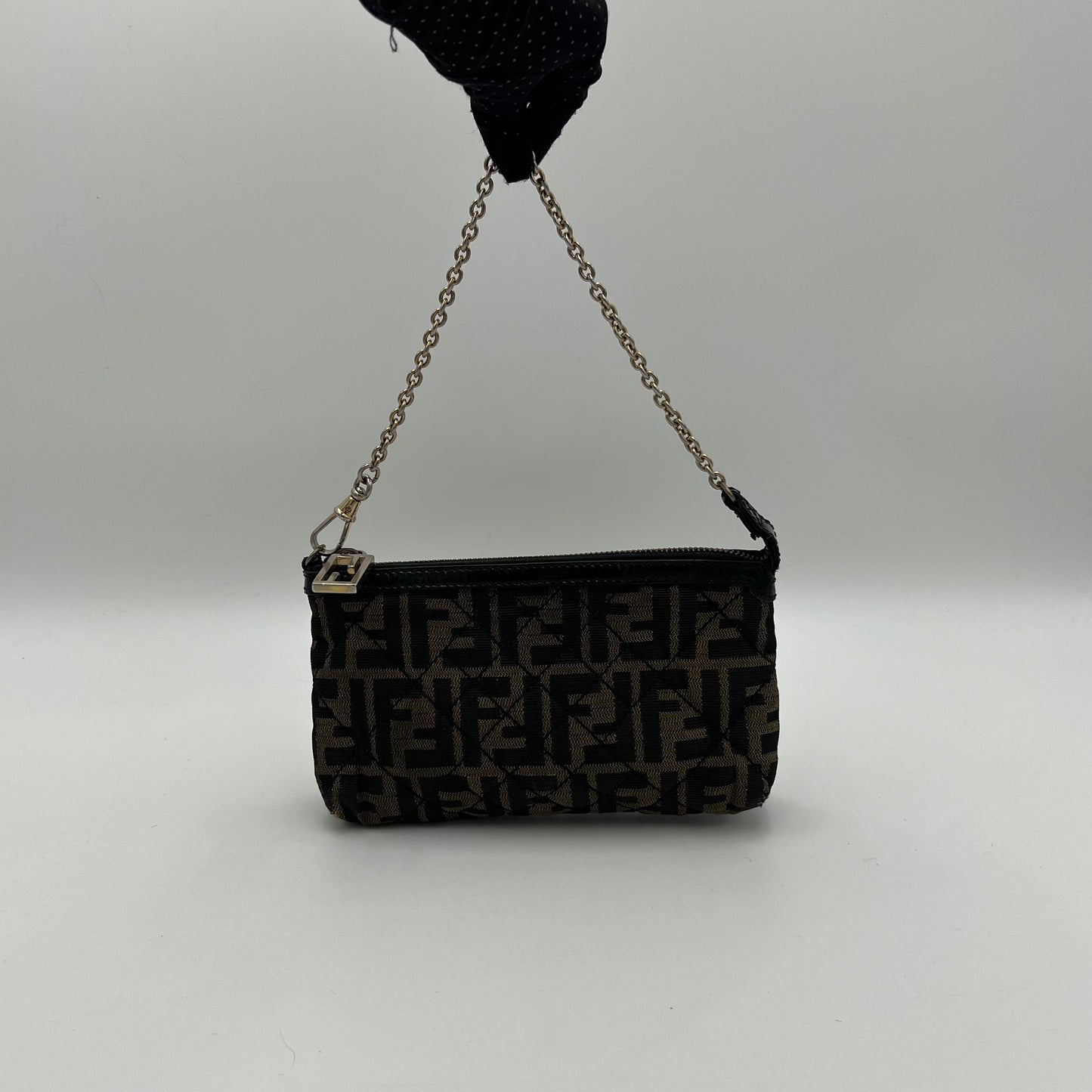 Fendi Quilted Tobacco Zucca Chain Pochette