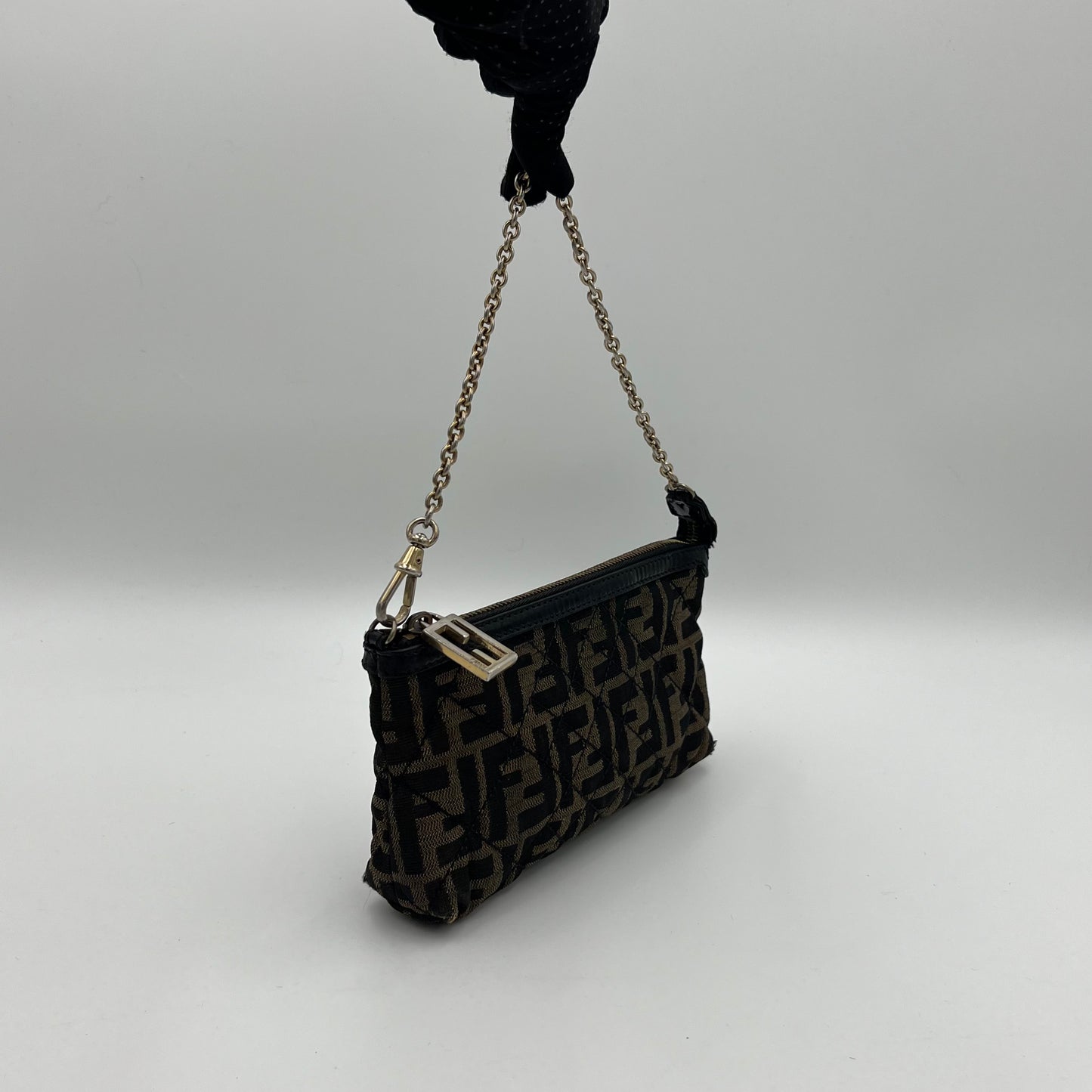 Fendi Quilted Tobacco Zucca Chain Pochette