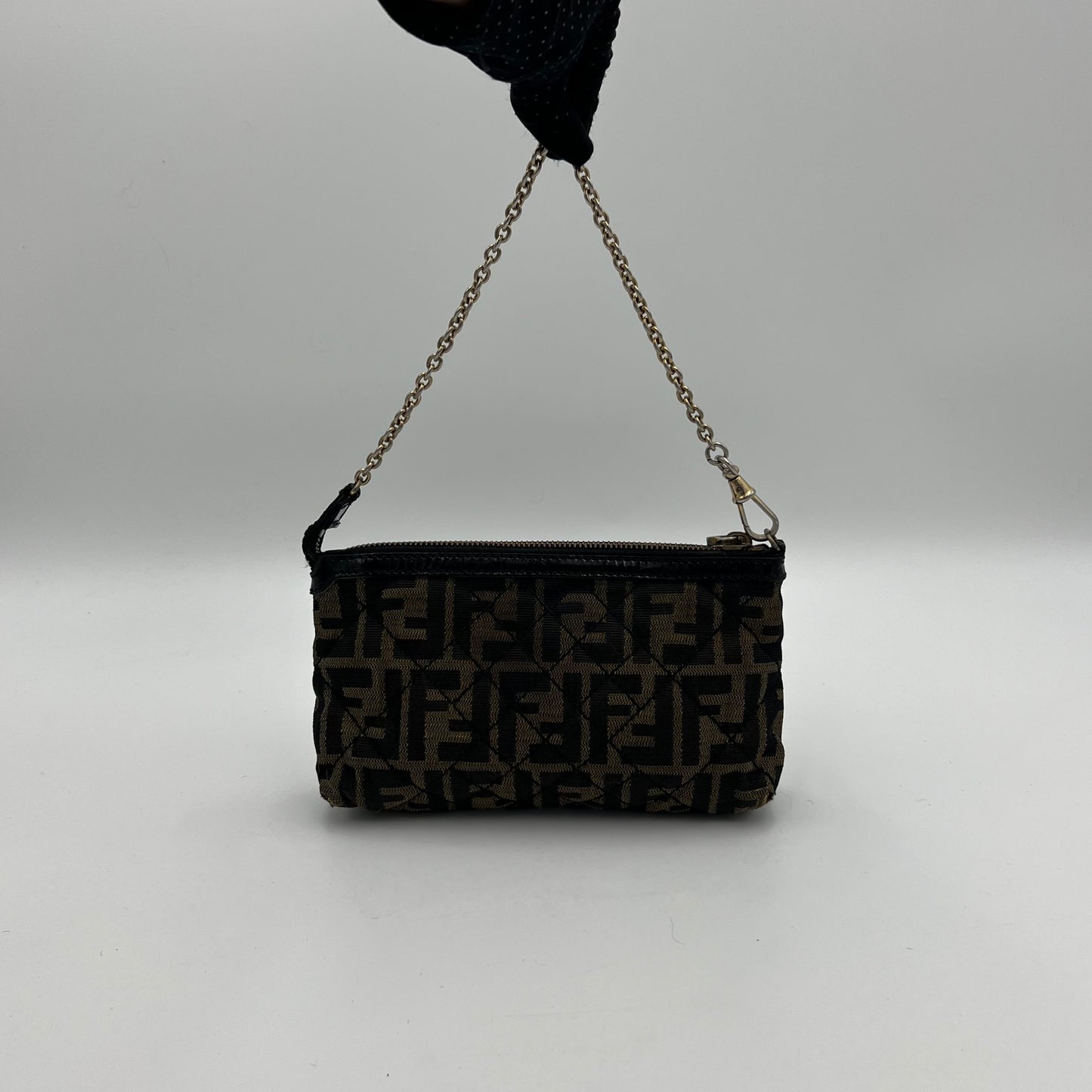 Fendi Quilted Tobacco Zucca Chain Pochette