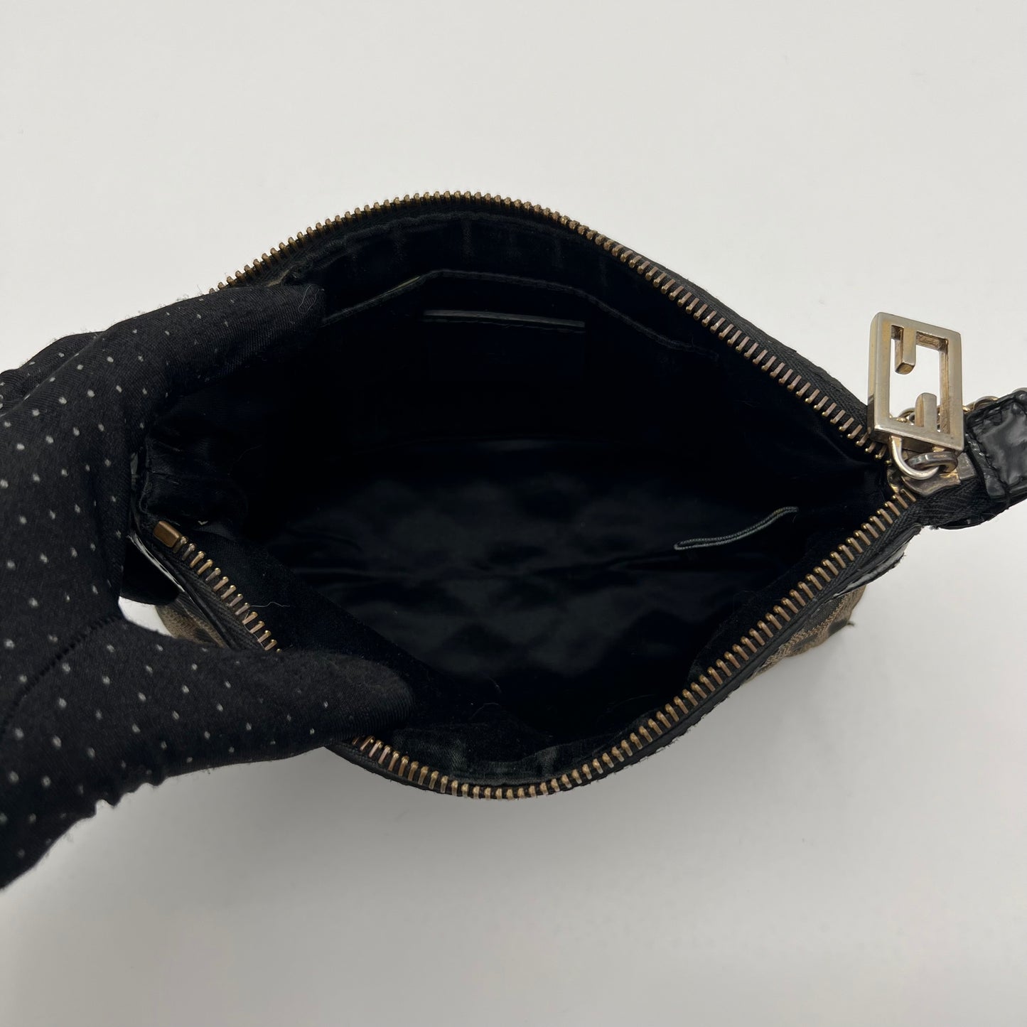 Fendi Quilted Tobacco Zucca Chain Pochette