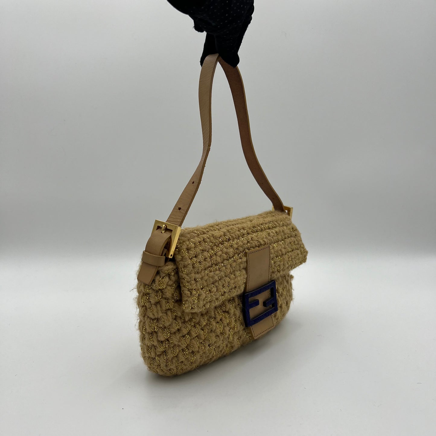 Fendi Yellow Crochet Baguette