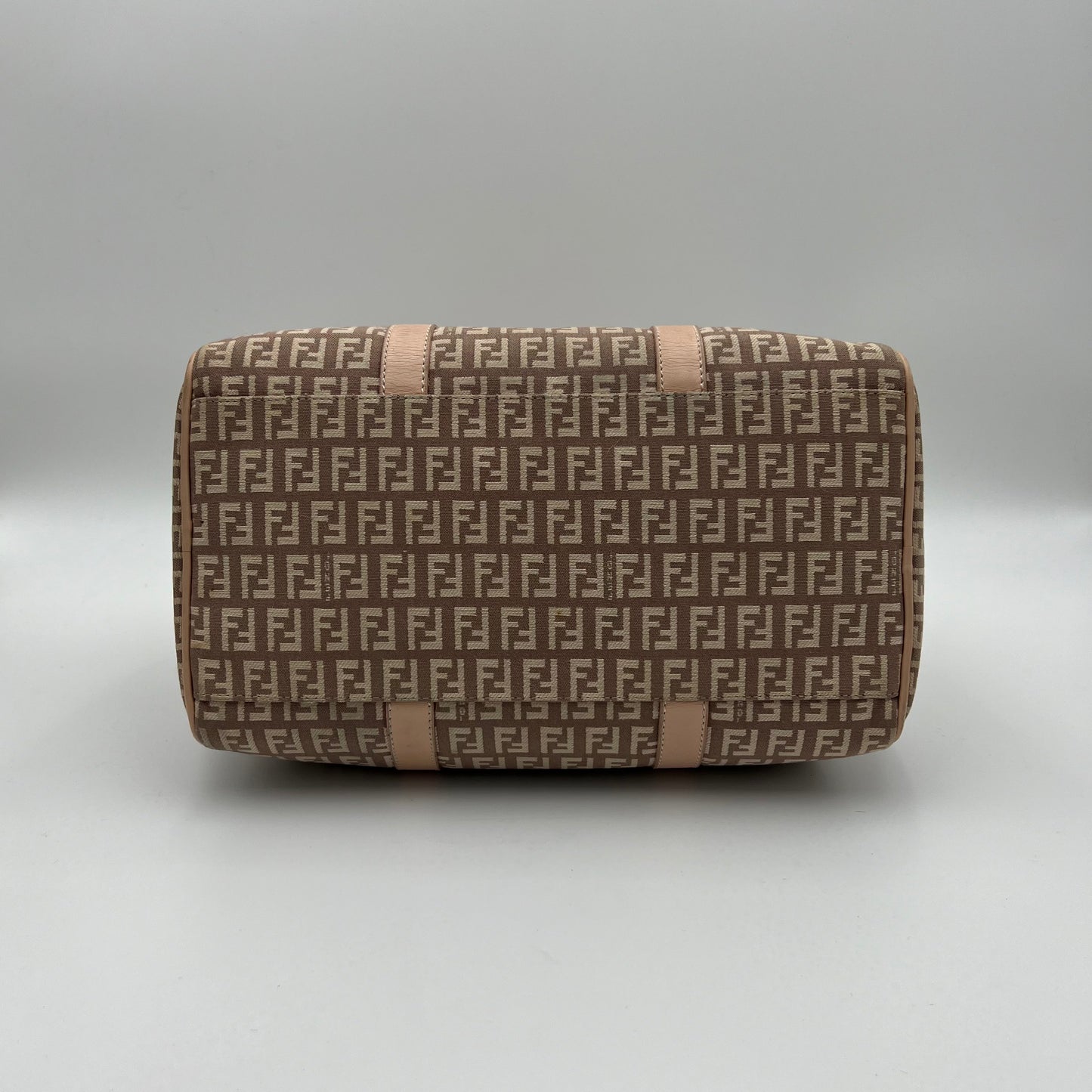 Fendi Pink Zucchino Canvas and Leather Boston