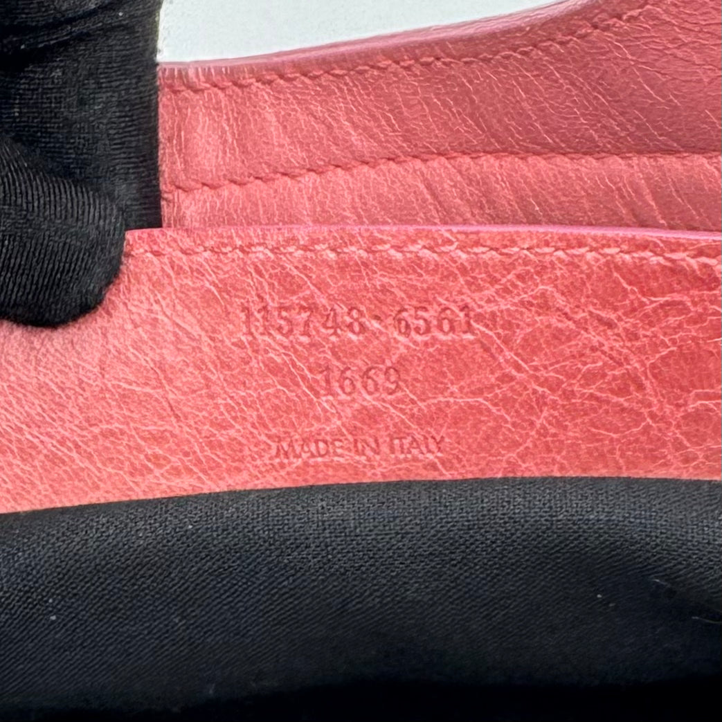 Balenciaga Pink Cross Perforated Leather Classic City GHW