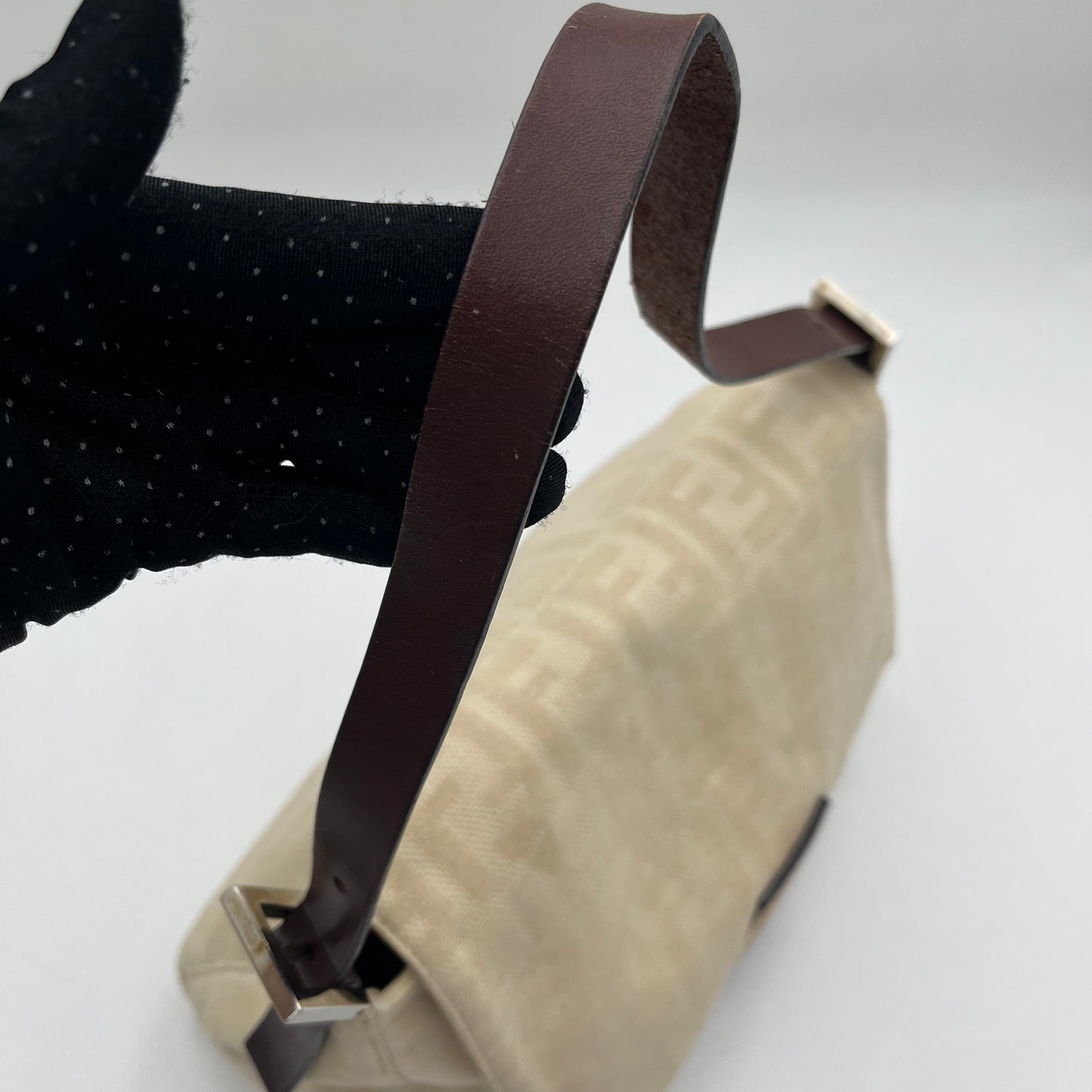 Fendi Ivory Zucca Mamma Baguette