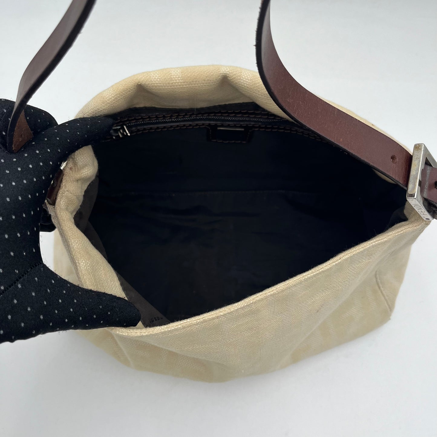 Fendi Ivory Zucca Mamma Baguette