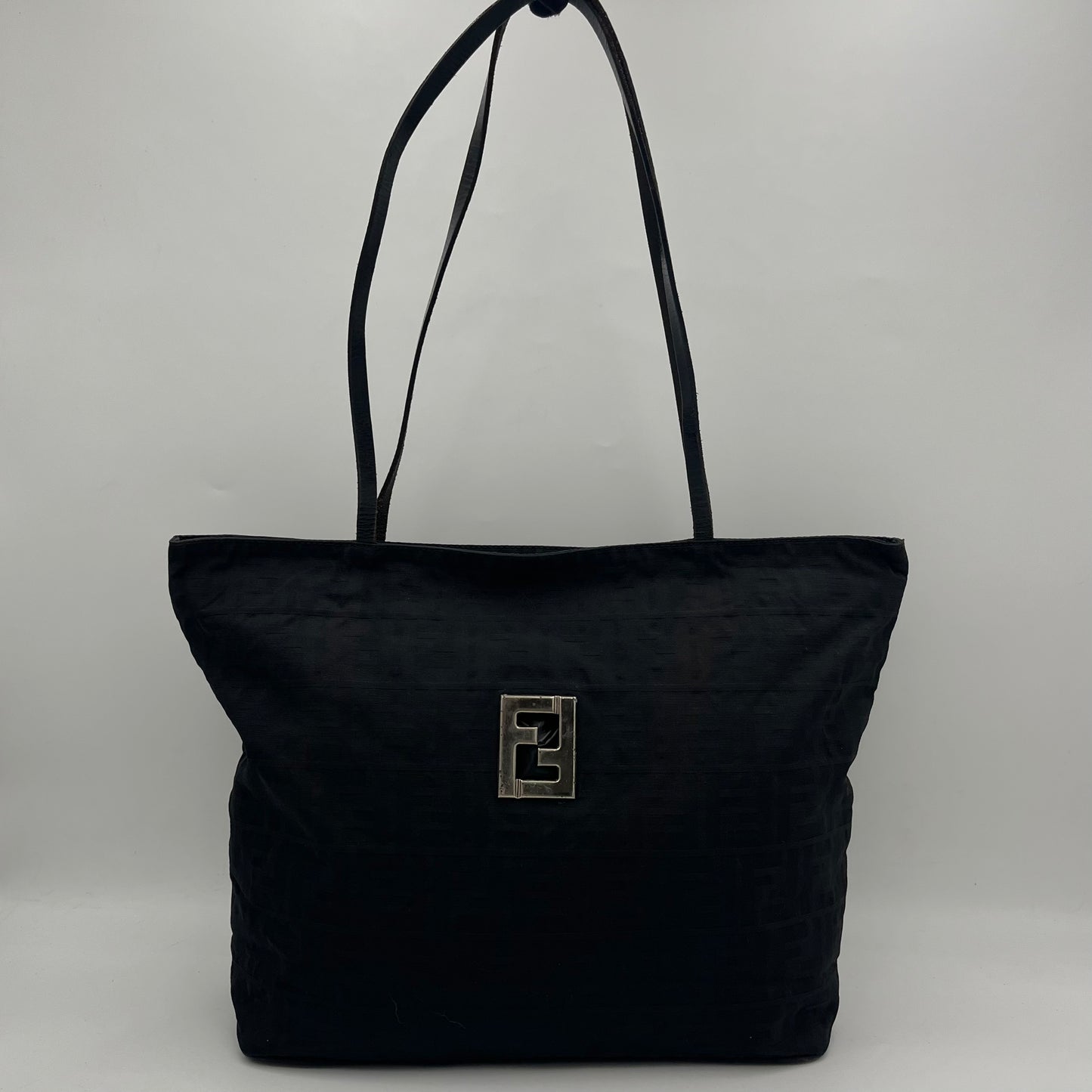 Fendi Black Zucca FF Zip Tote