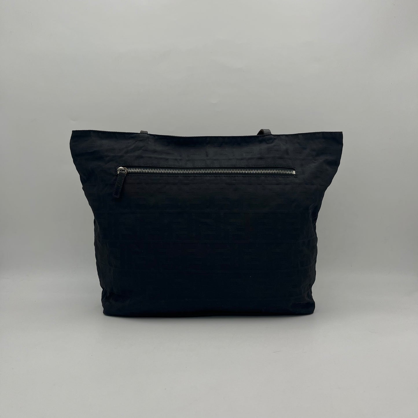 Fendi Black Zucca FF Zip Tote