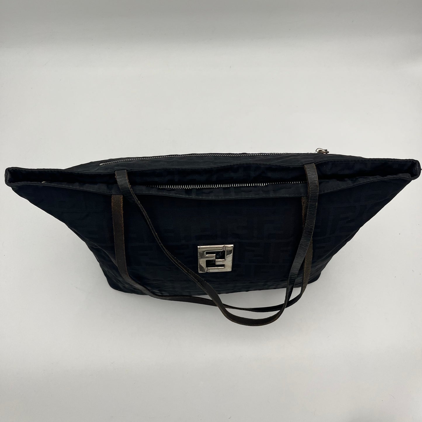 Fendi Black Zucca FF Zip Tote