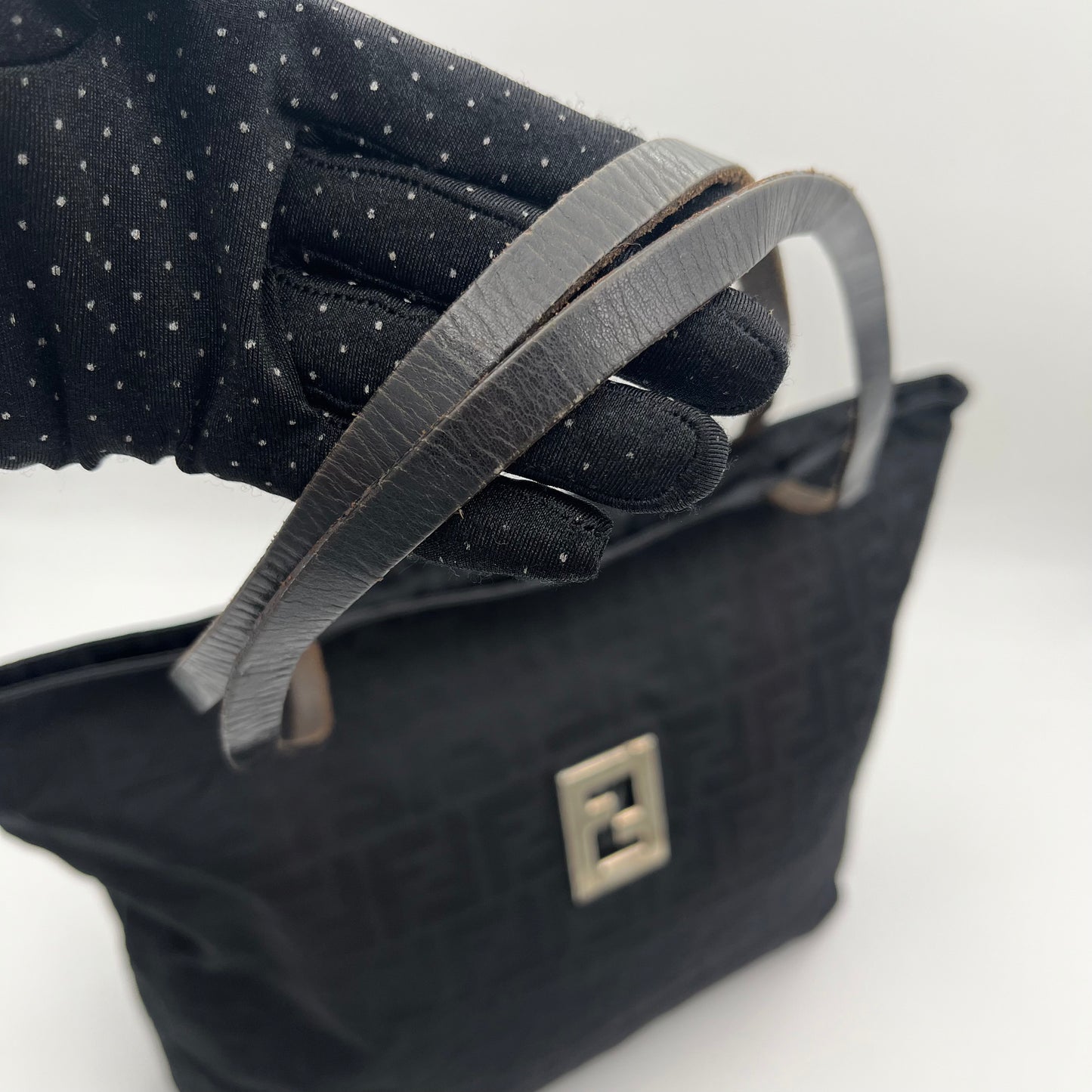Fendi Black Zucca FF Zip Tote
