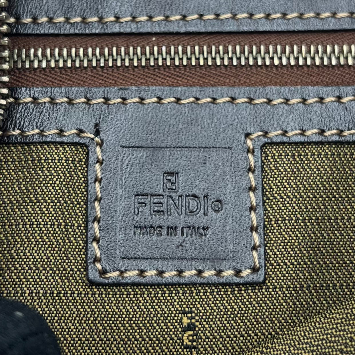 Fendi Tobacco Zucca V Hobo Shoulder Bag