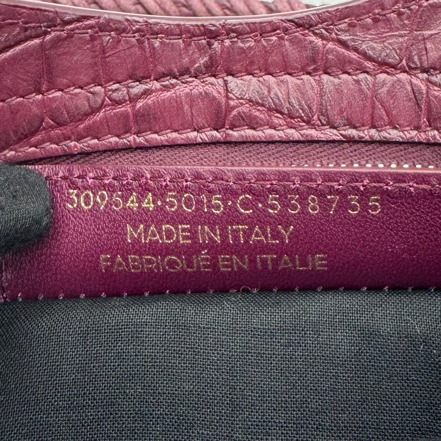 Balenciaga Burgundy Croc Embossed Leather Giant 12 Mini City GWH