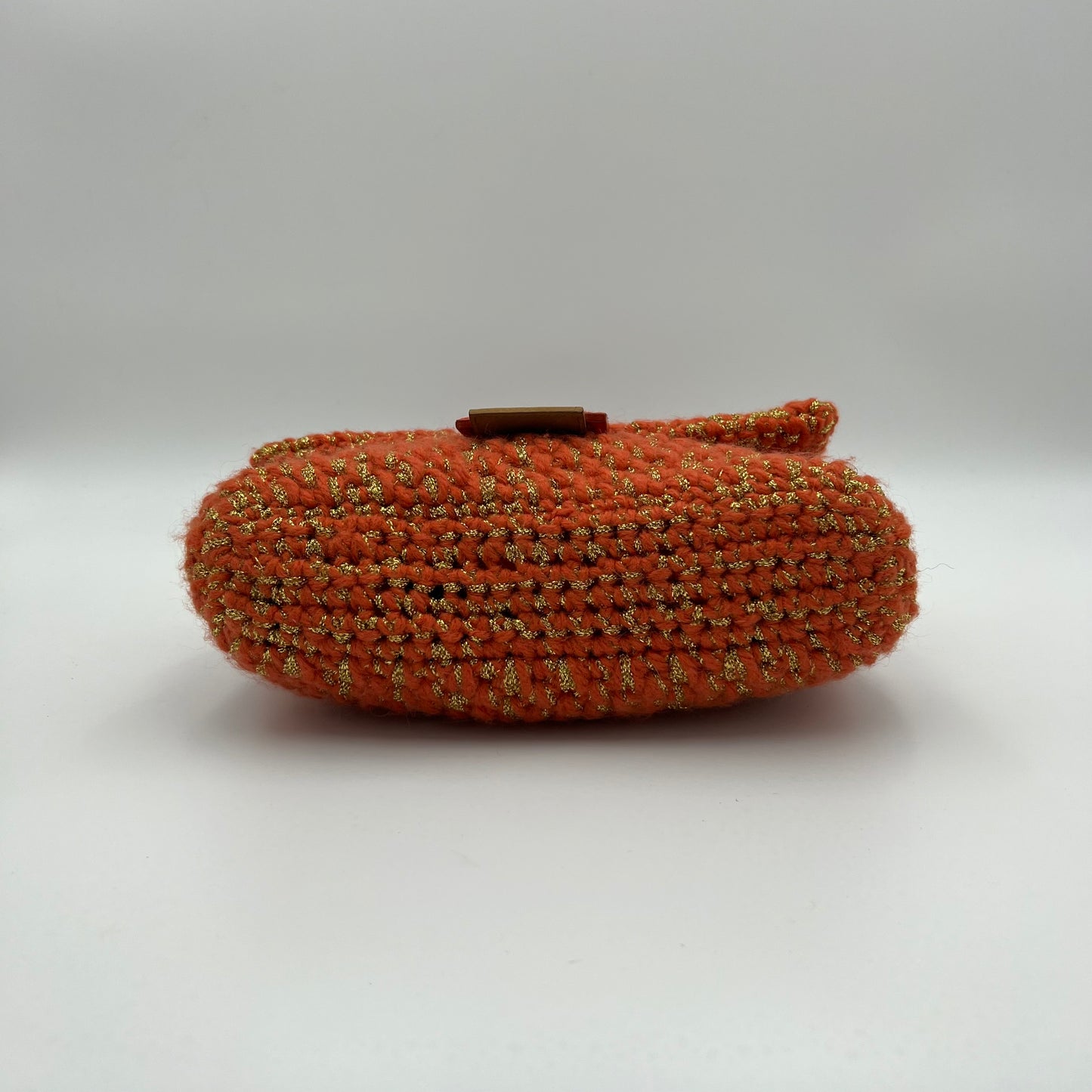 Fendi Orange Crochet Mamma Baguette
