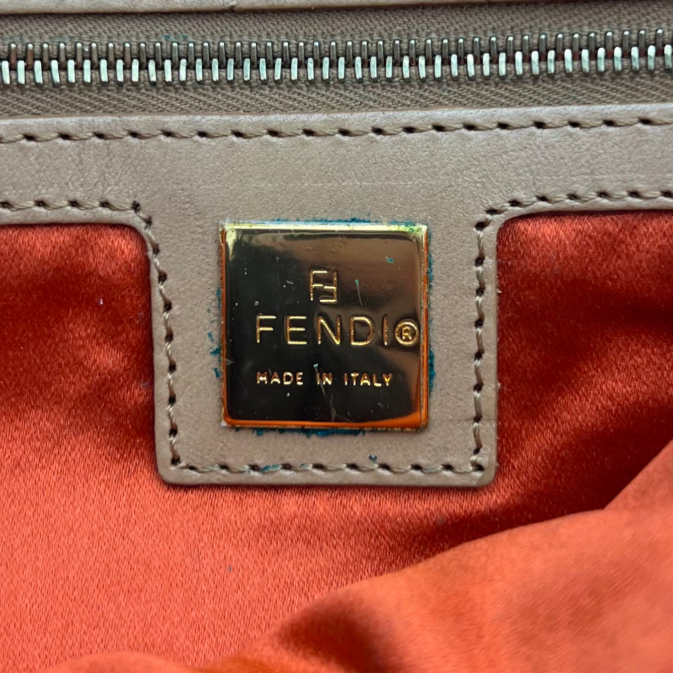 Fendi Orange Crochet Mamma Baguette
