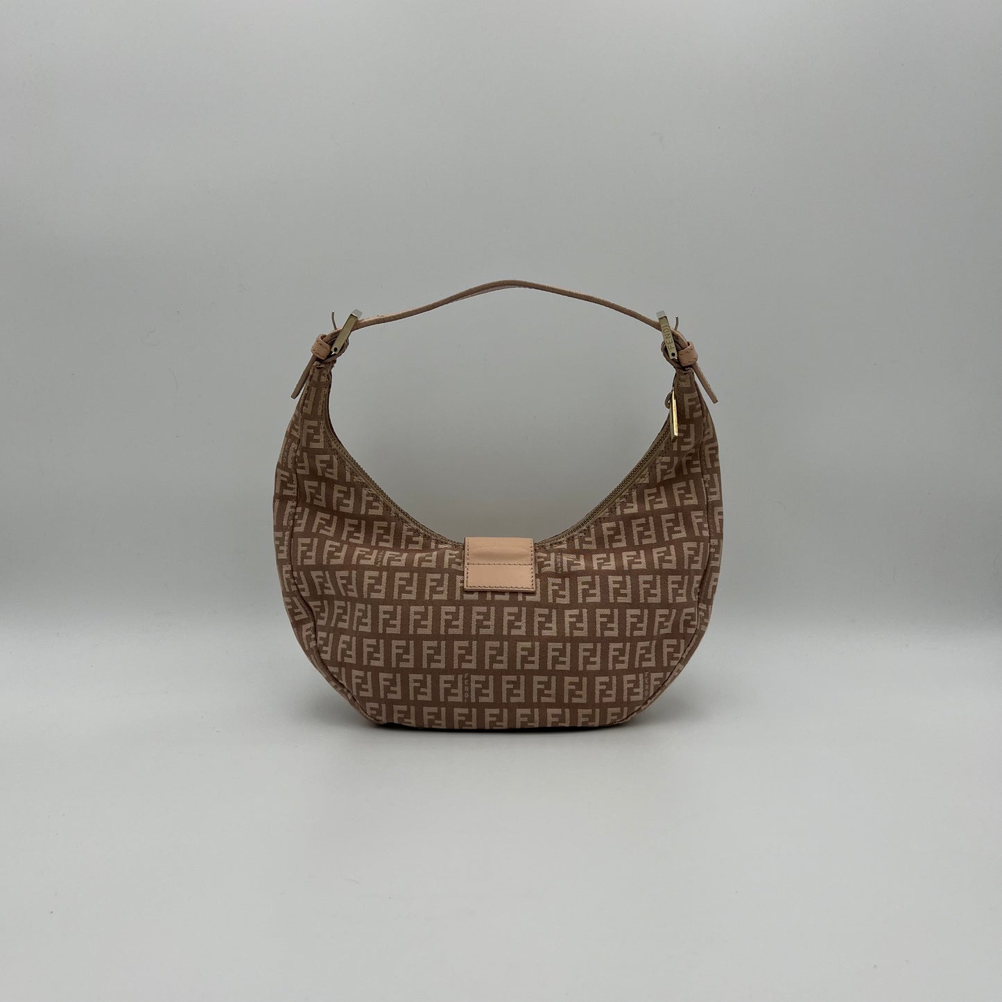 Fendi Pink Zucchino Croissant Hobo Baguette