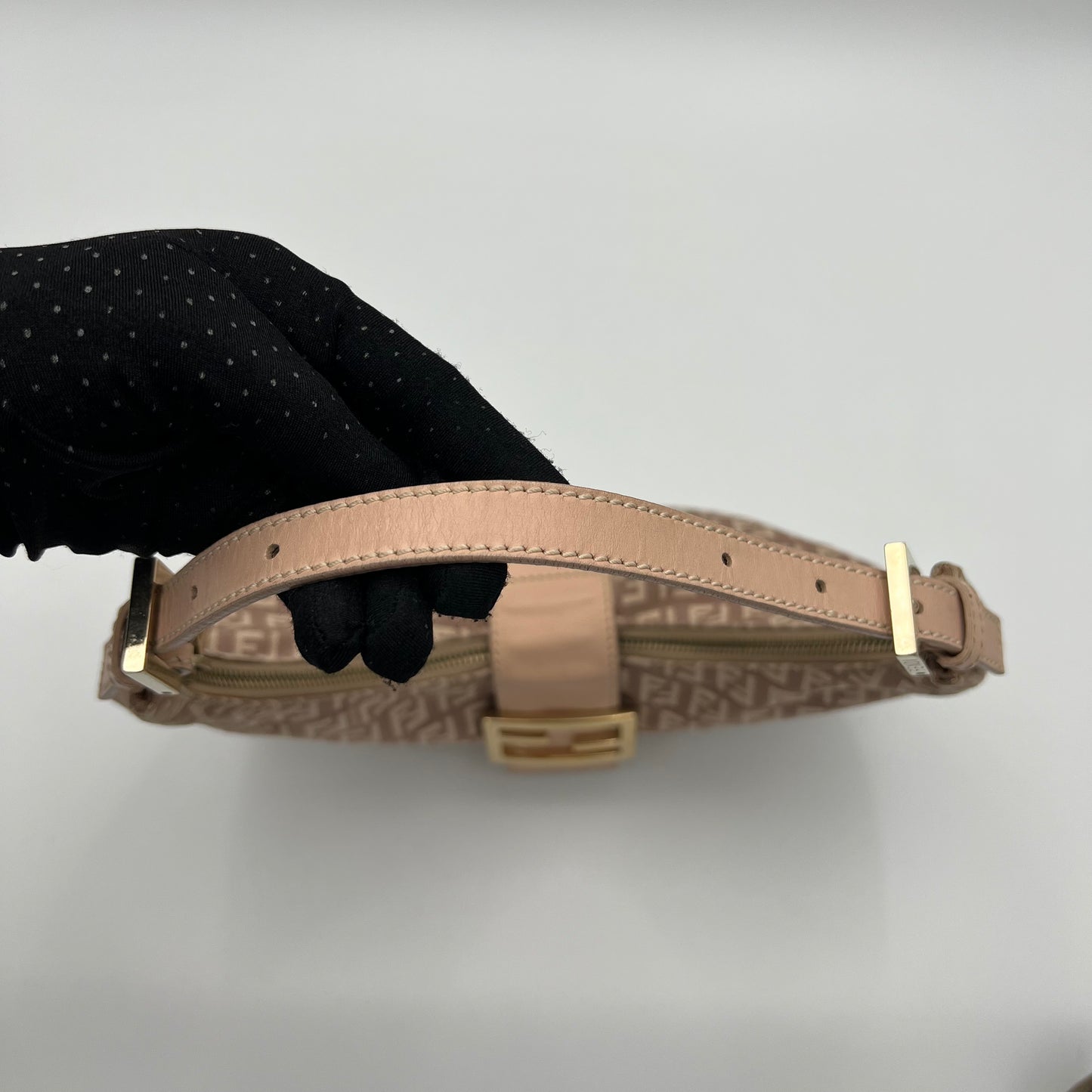 Fendi Pink Zucchino Croissant Hobo Baguette