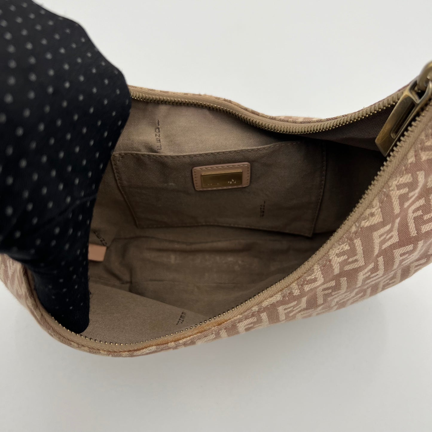 Fendi Pink Zucchino Croissant Hobo Baguette