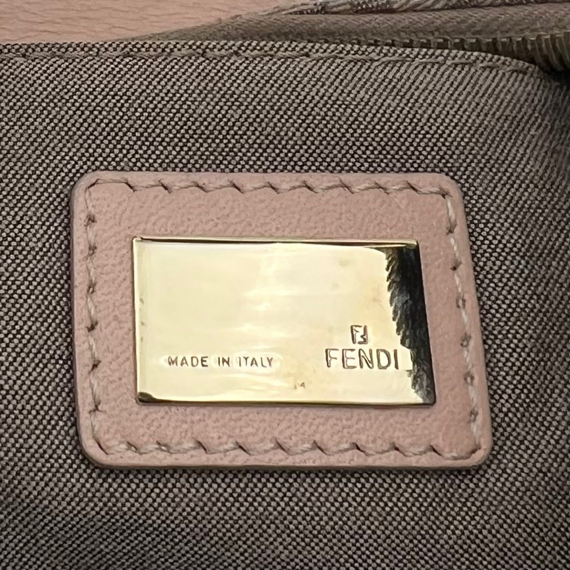 Fendi Pink Zucchino Croissant Hobo Baguette