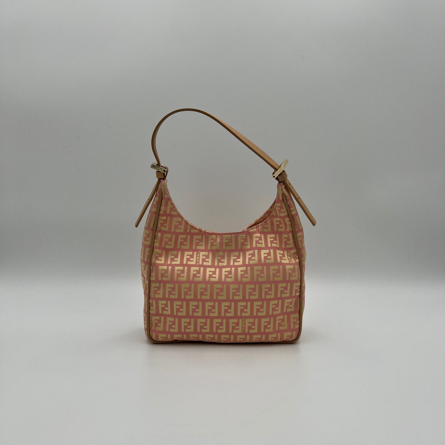 Fendi Pink Zucchino Mini Hobo Bag
