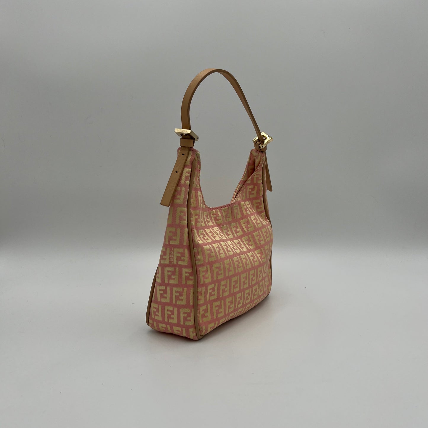 Fendi Pink Zucchino Mini Hobo Bag