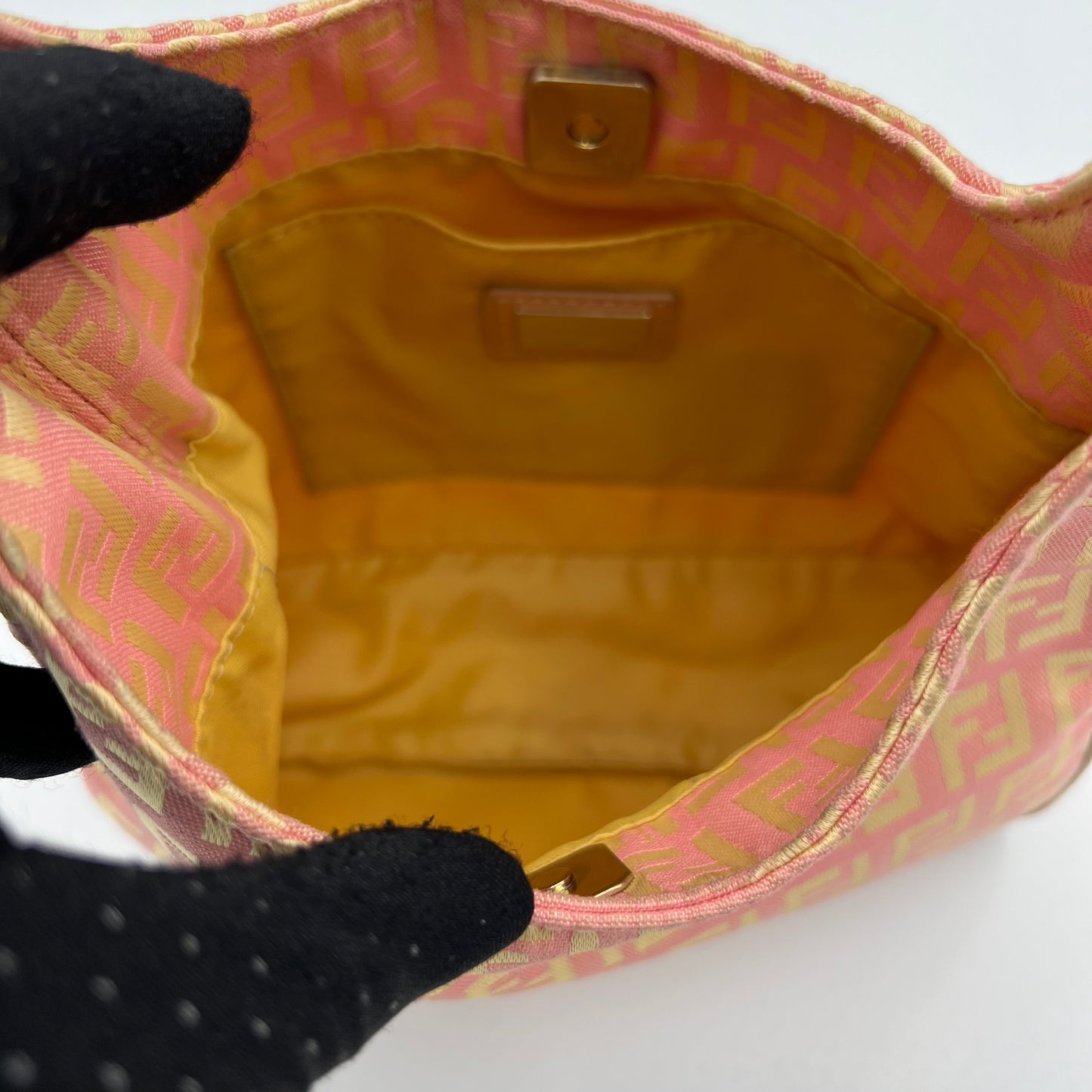 Fendi Pink Zucchino Mini Hobo Bag