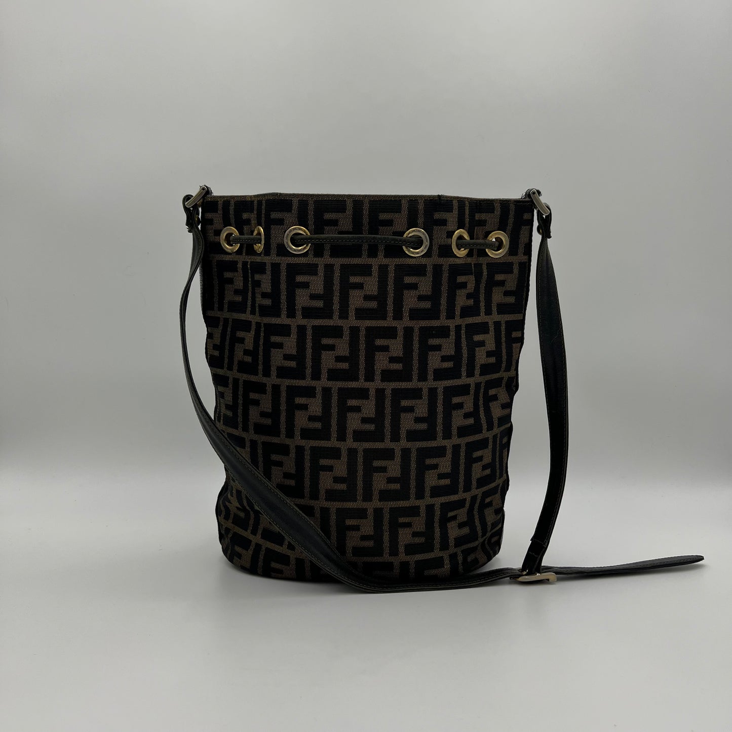 Fendi Tobacco Zucca Mamma Mon Tresor Bucket Bag