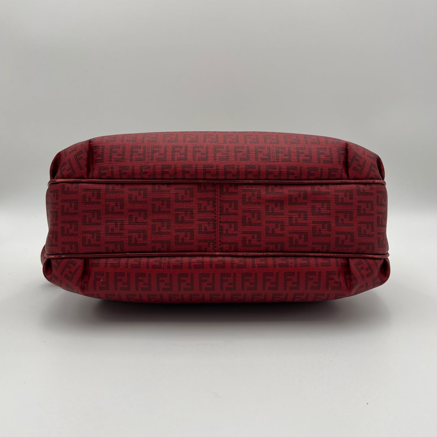 Fendi Red Zucchino Spalmati Coated Canvas Tote