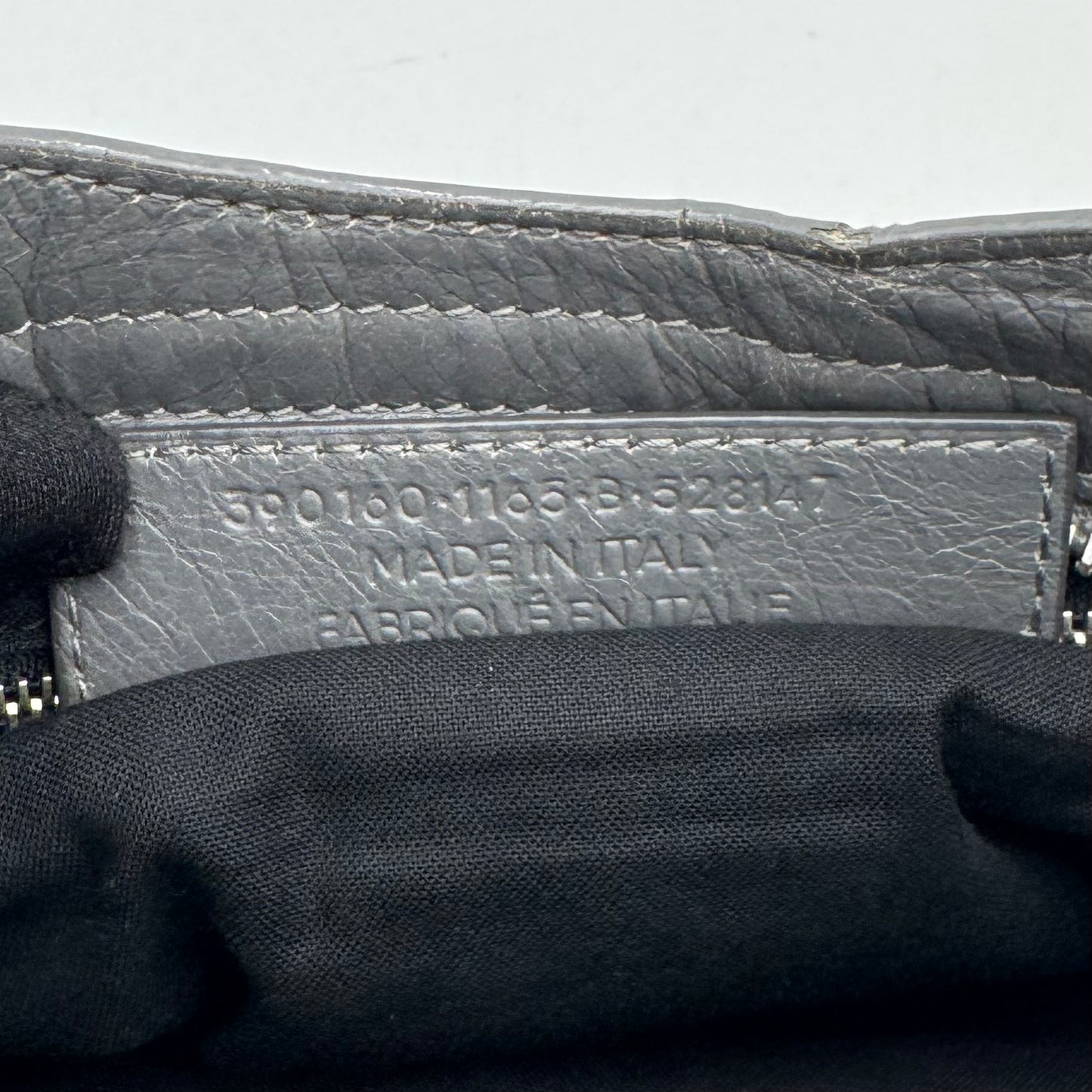 Balenciaga Gray Leather Metallic Edge Mini City SHW