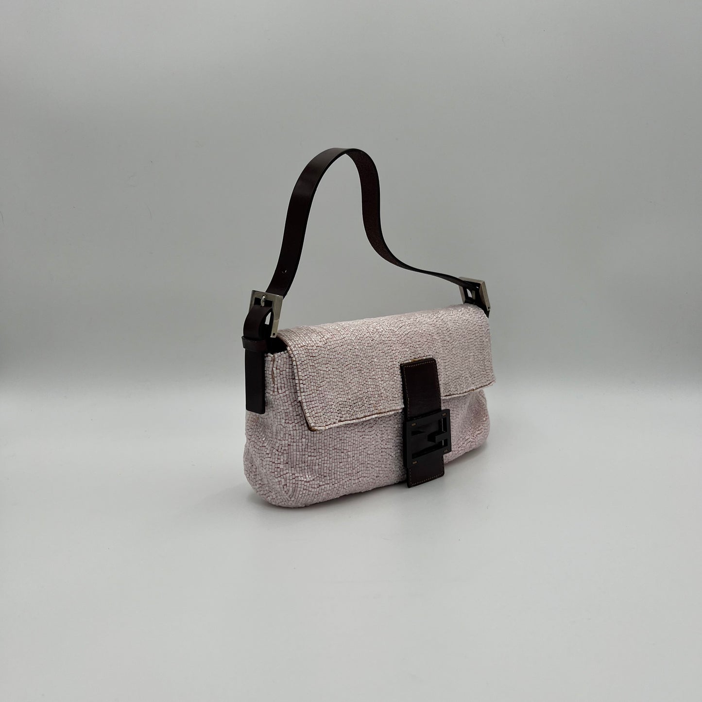Fendi Baby Pink Beaded Baguette