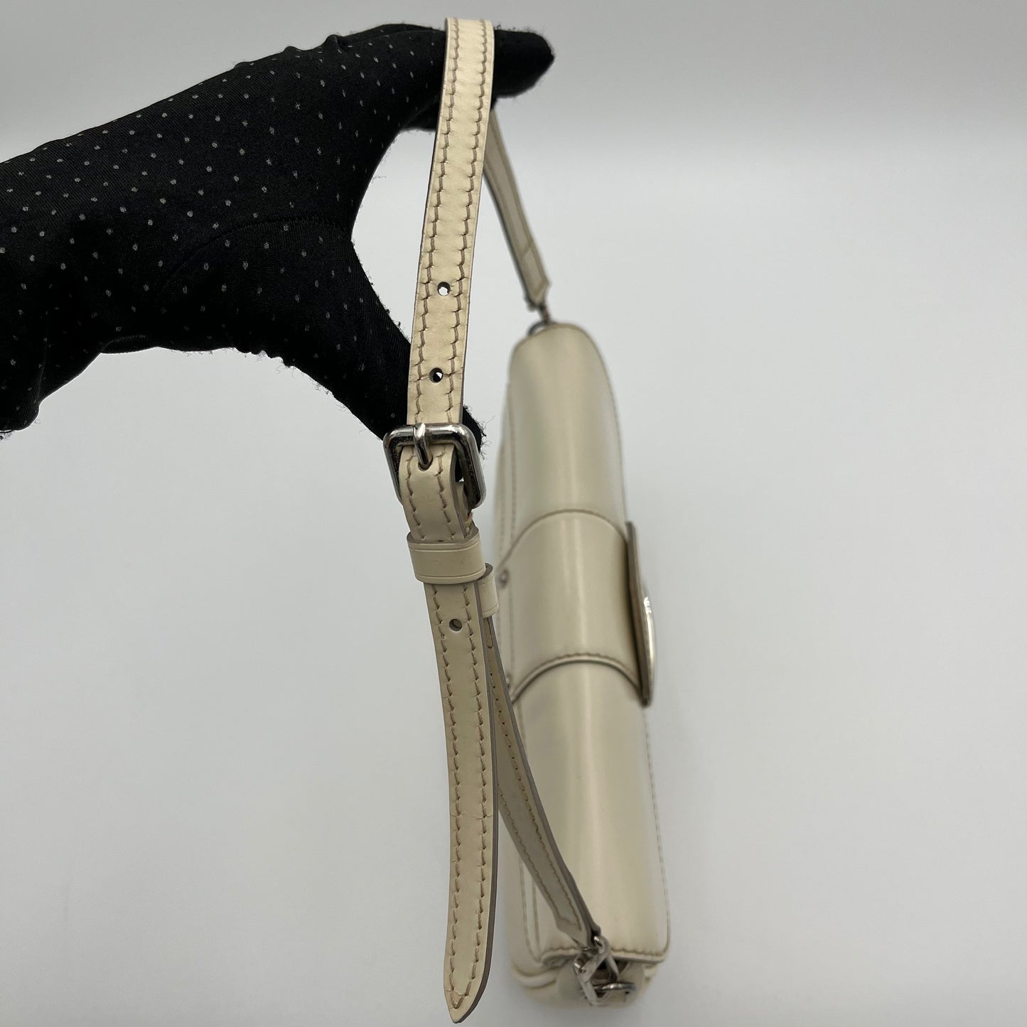 LV White Epi Leather Montaigne Clutch Pochette