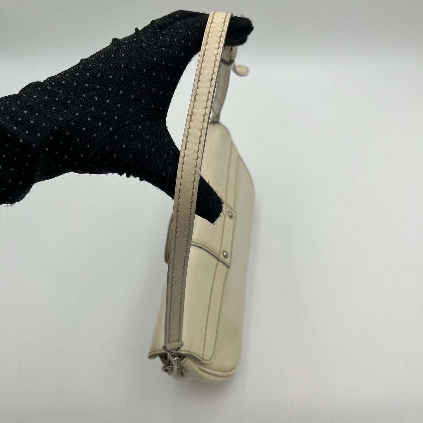 LV White Epi Leather Montaigne Clutch Pochette