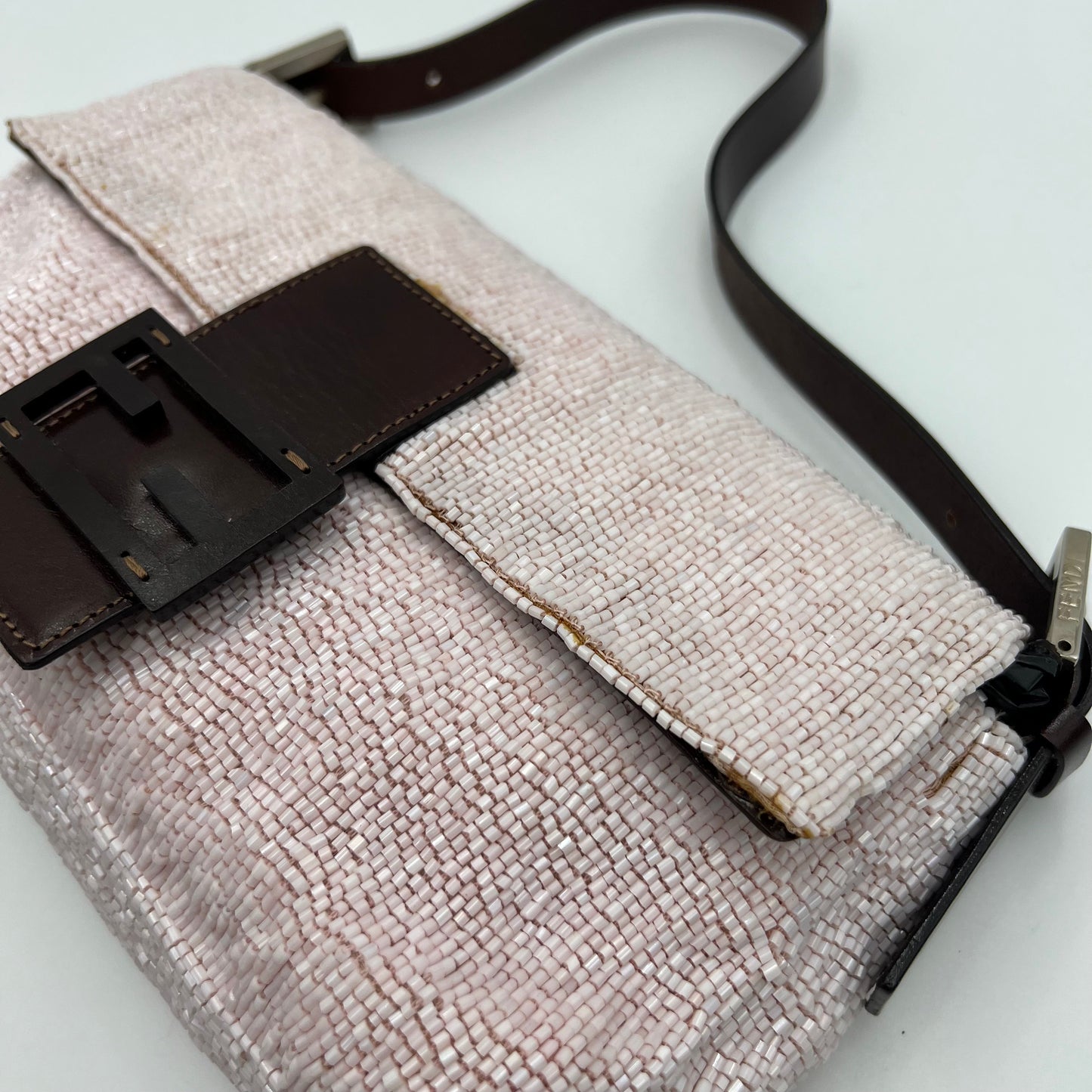Fendi Baby Pink Beaded Baguette