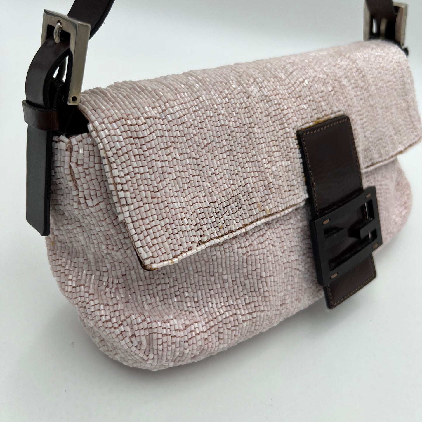 Fendi Baby Pink Beaded Baguette