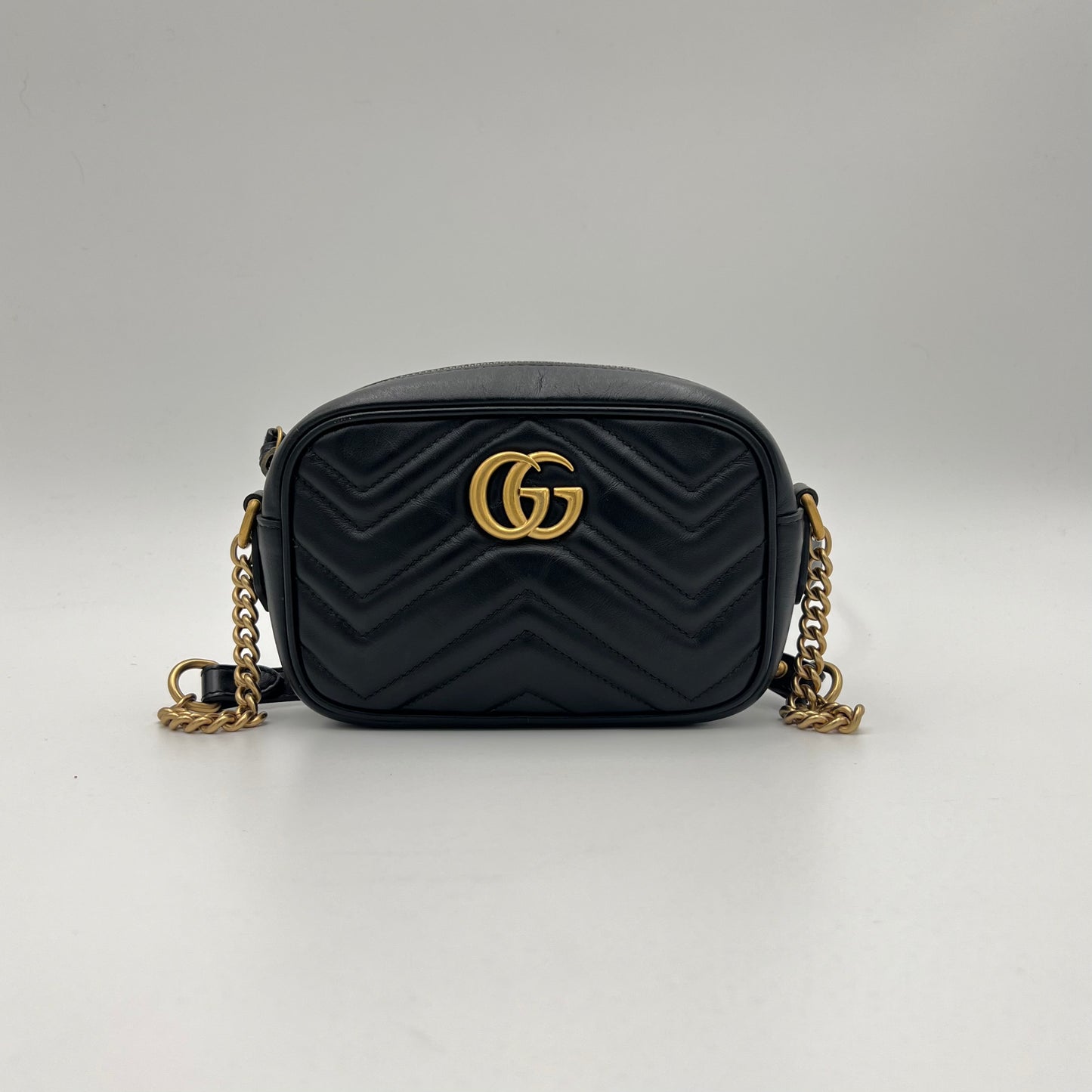 Gucci Black Marmont Matelasse Mini Crossbody