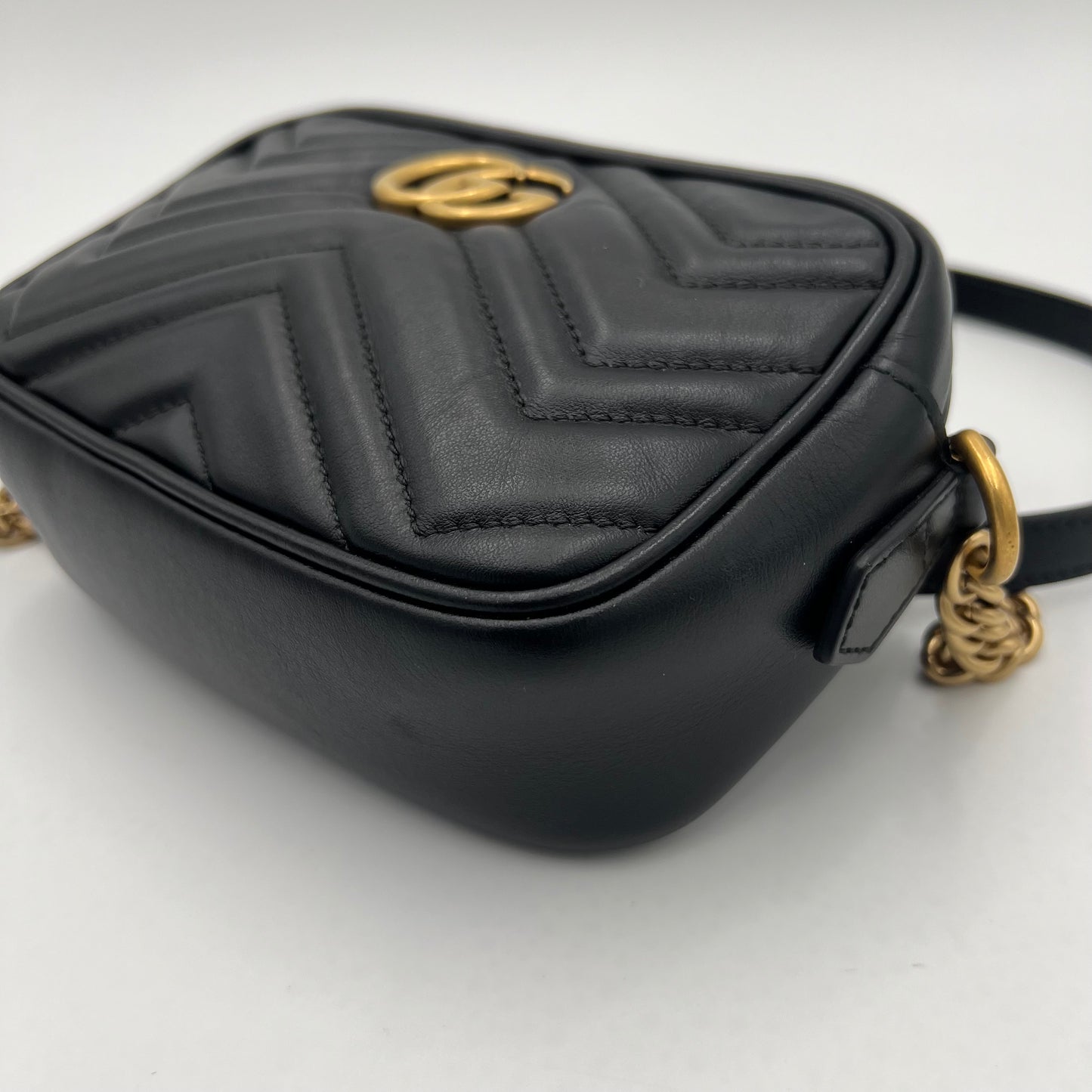 Gucci Black Marmont Matelasse Mini Crossbody