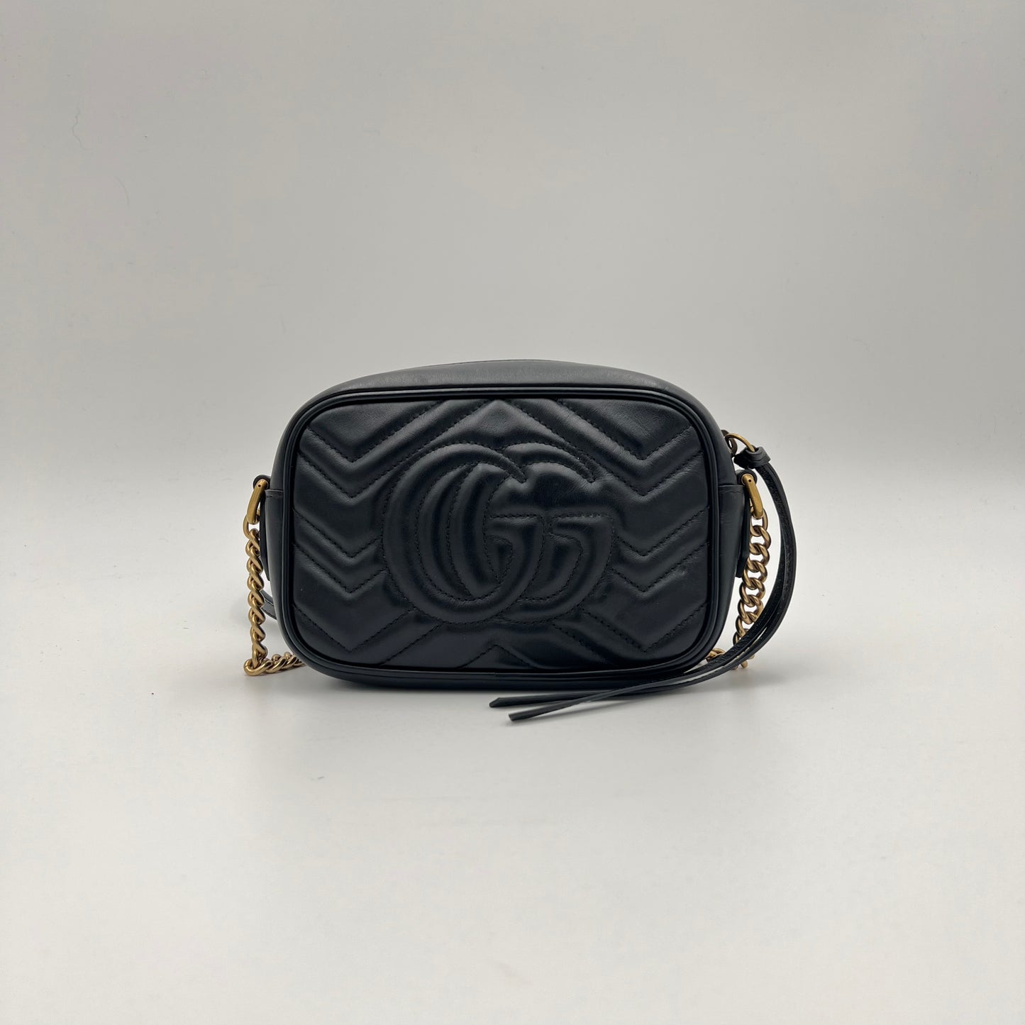 Gucci Black Marmont Matelasse Mini Crossbody