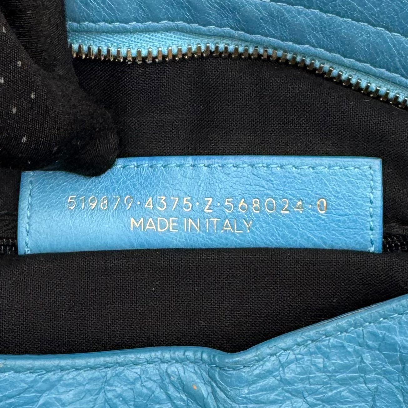 Balenciaga Sky Blue Leather Metallic Hardware Town SHW
