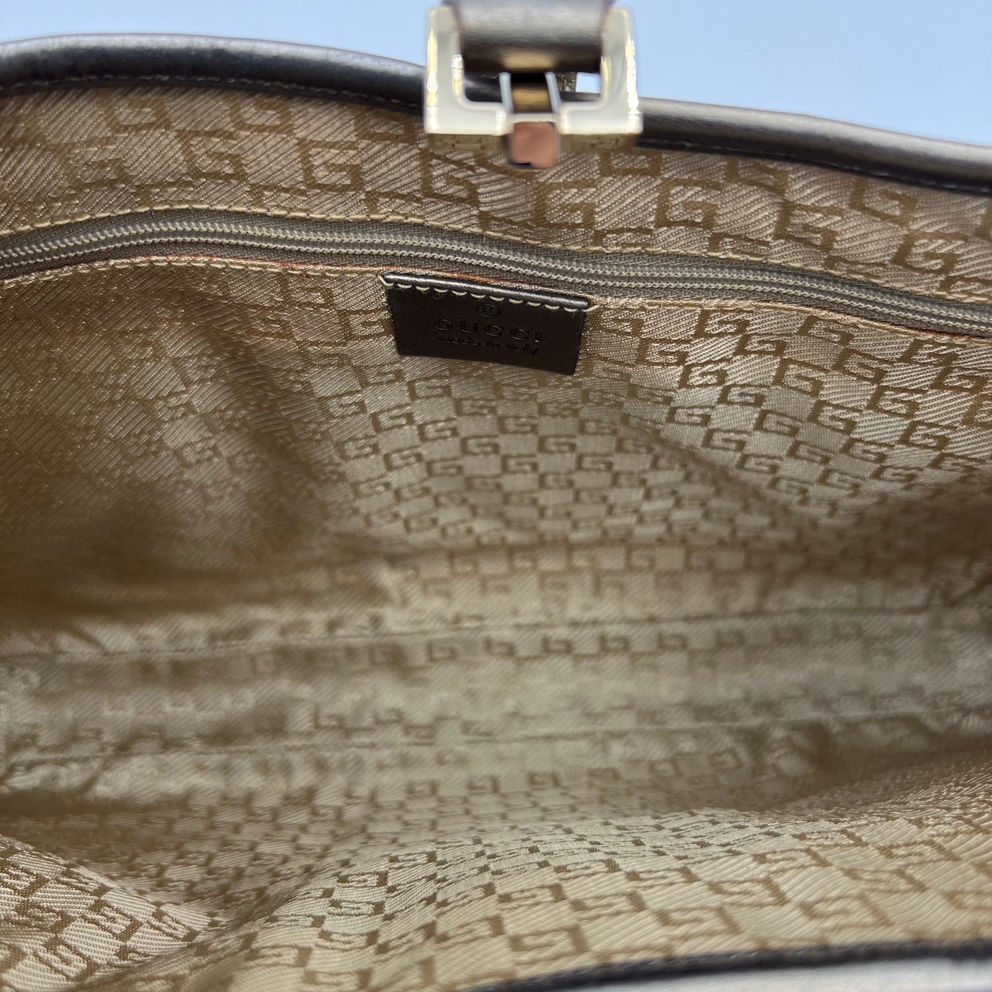 Gucci Web Gold Canvas Olive Green Patent Leather Jackie O Hobo Bag