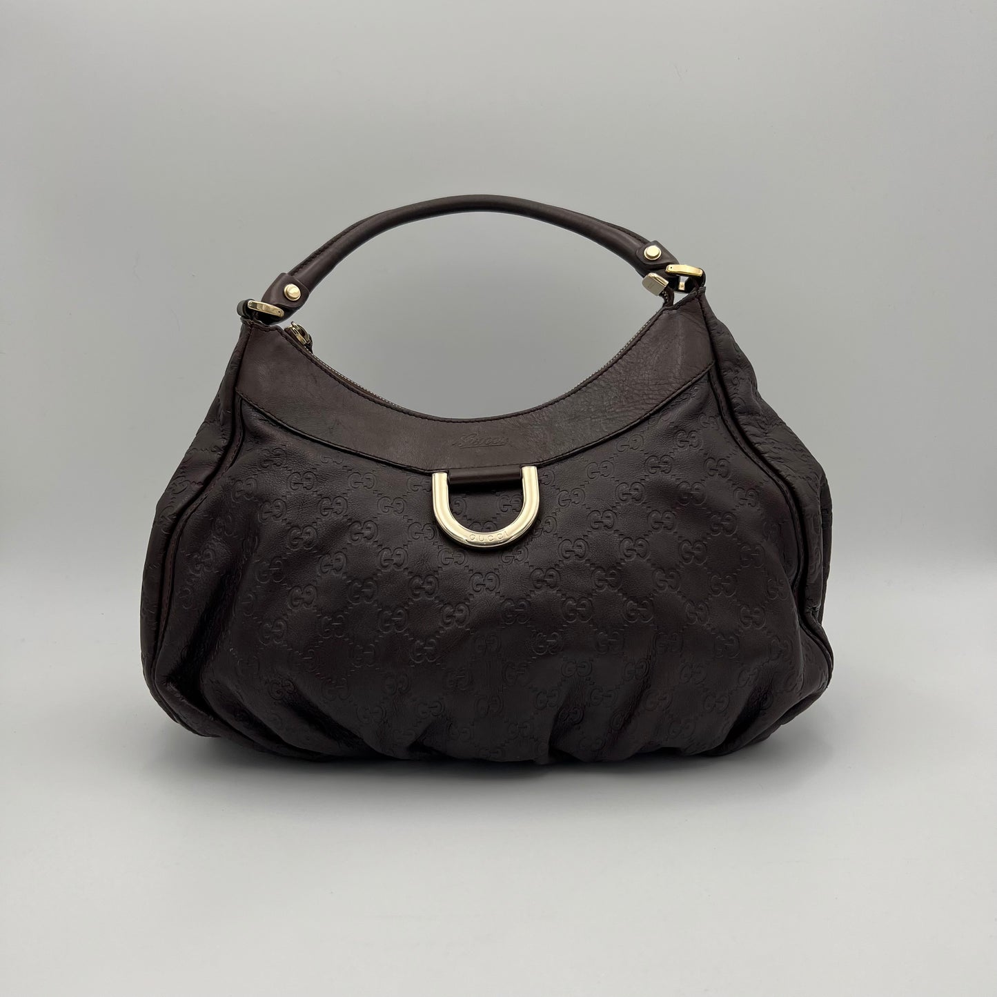 Gucci Brown Guccissima Leather Abbey D-Ring Hobo Shoulder Bag