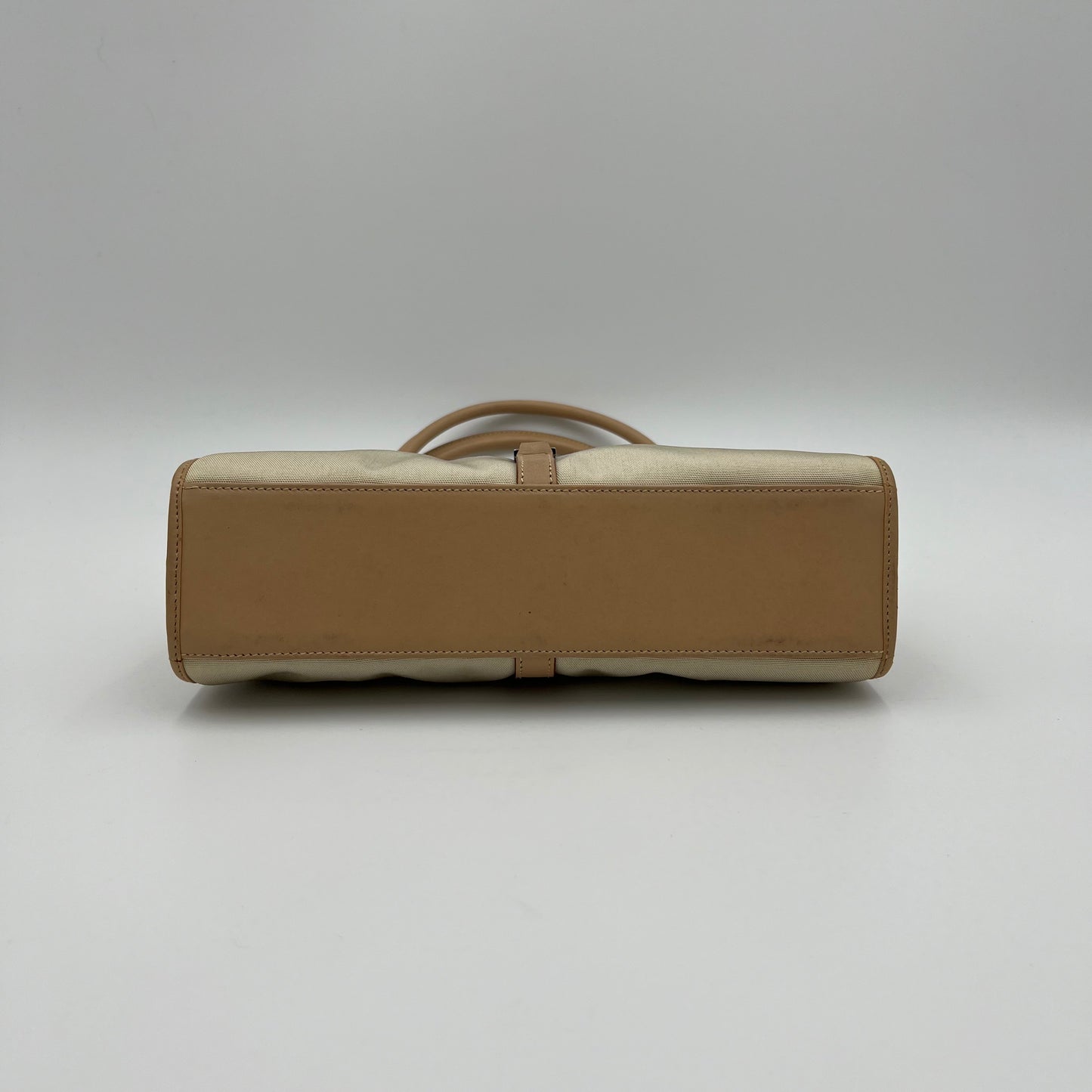 Gucci Beige Nylon and Leather Small Bardot Jackie