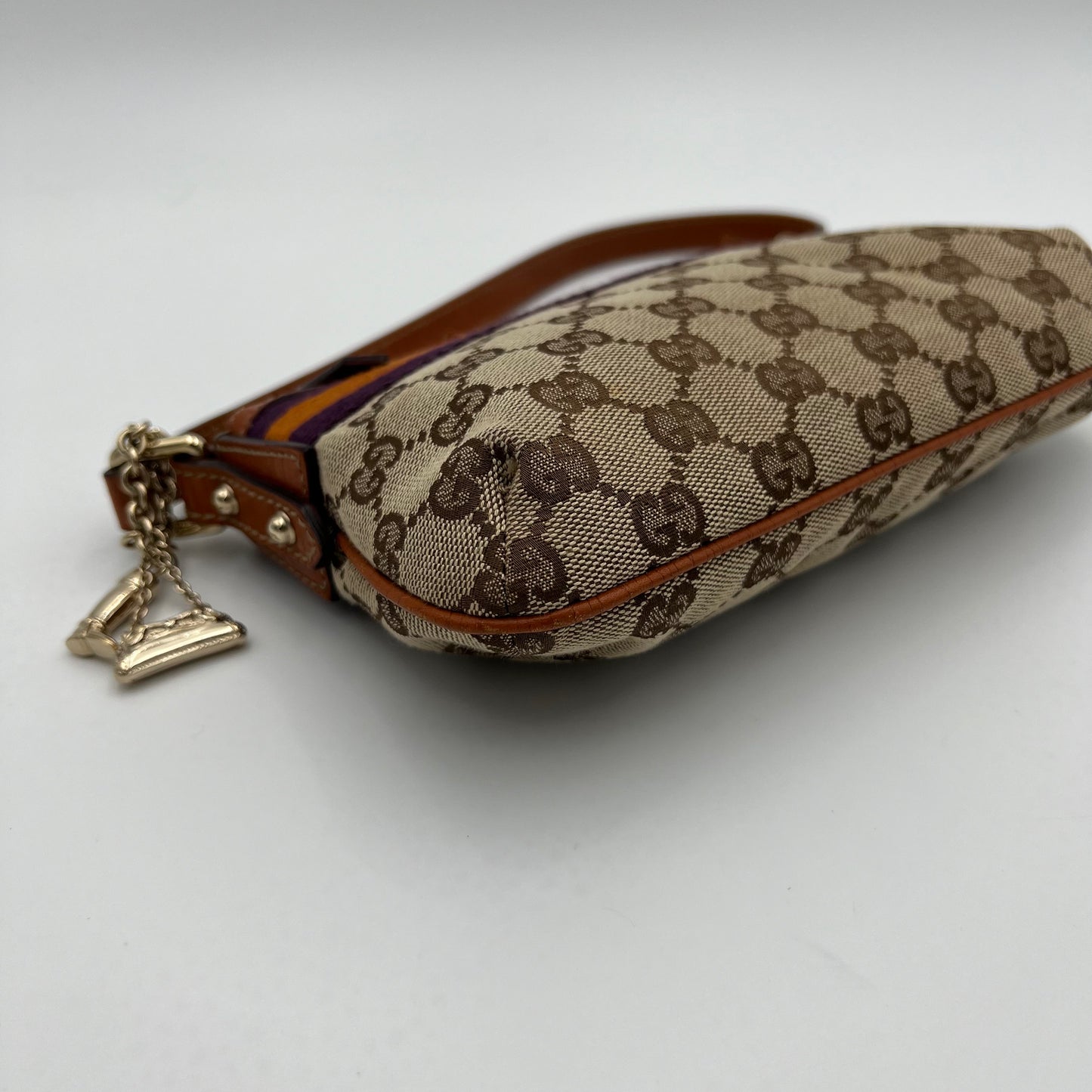 Gucci Brown Monogram Canvas Orange Purple Sherryline Pochette