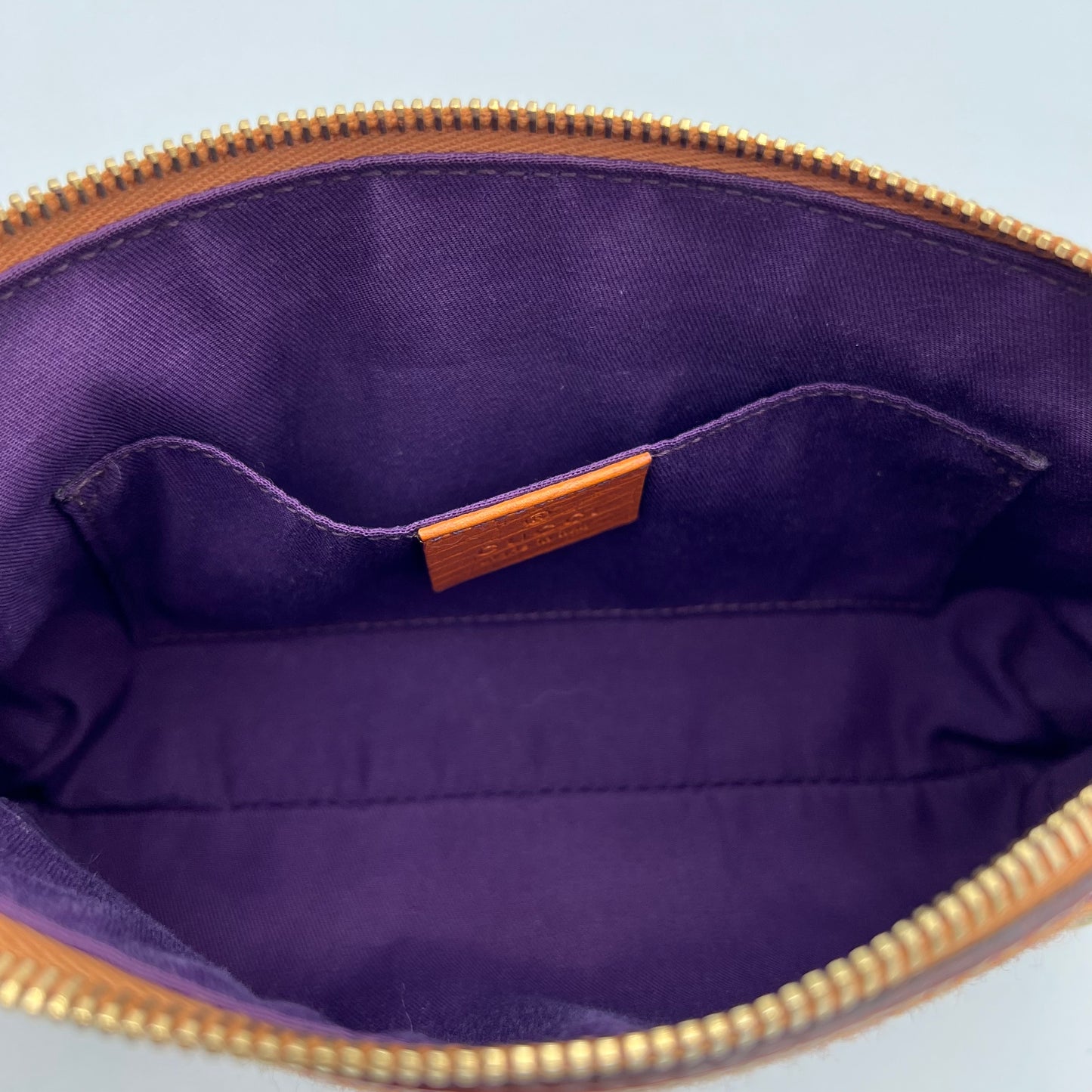 Gucci Brown Monogram Canvas Orange Purple Sherryline Pochette