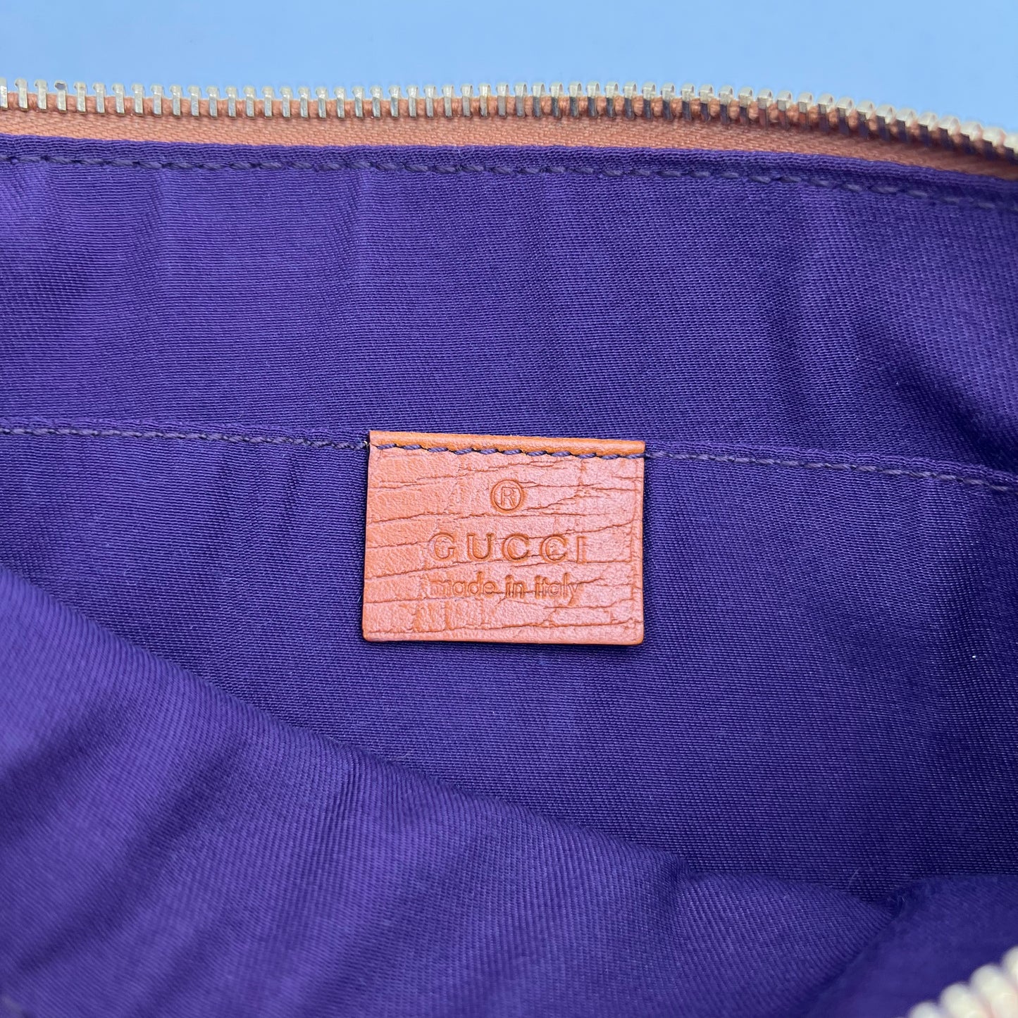 Gucci Brown Monogram Canvas Orange Purple Sherryline Pochette