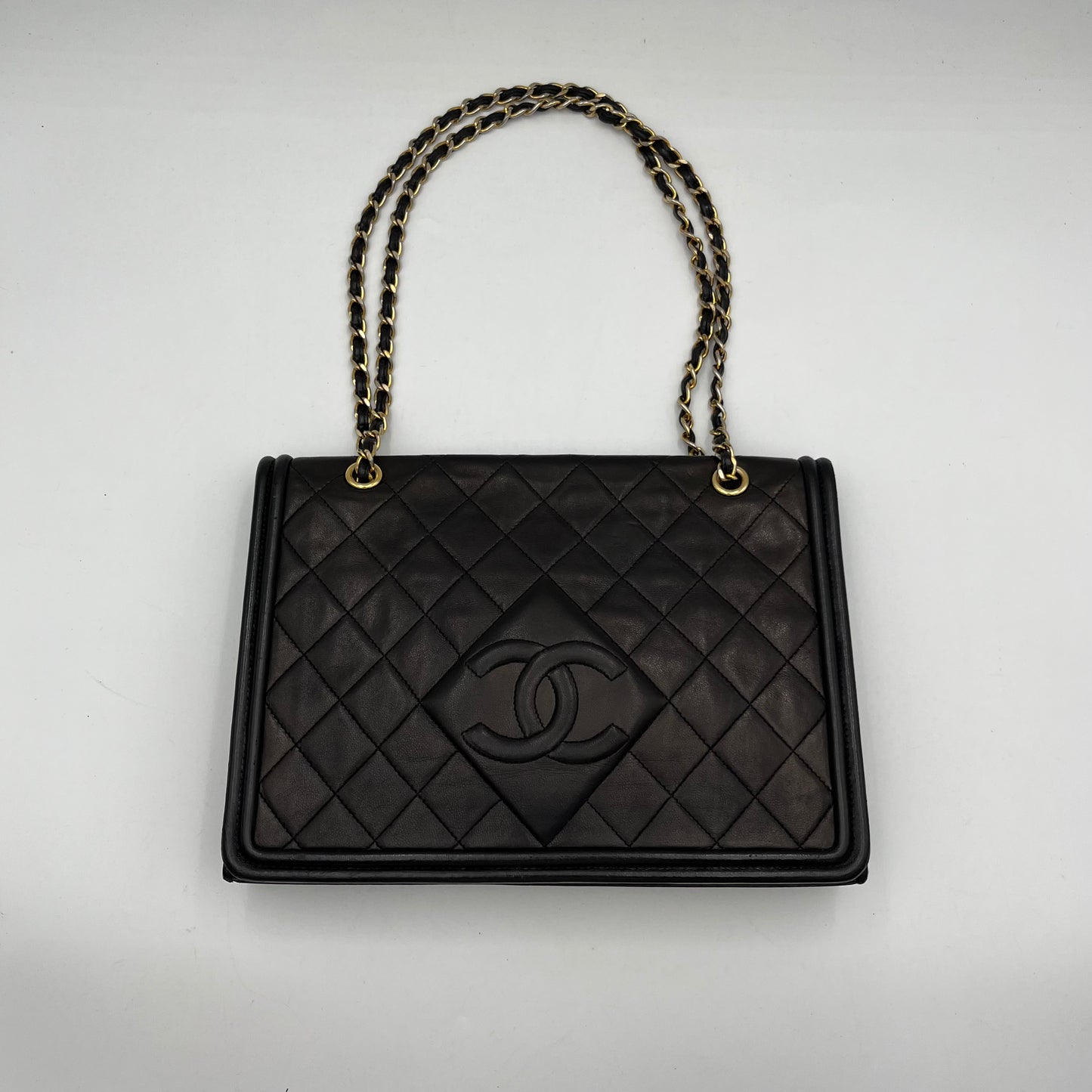 Chanel Black Matelasse Lambskin Timeless Full Flap